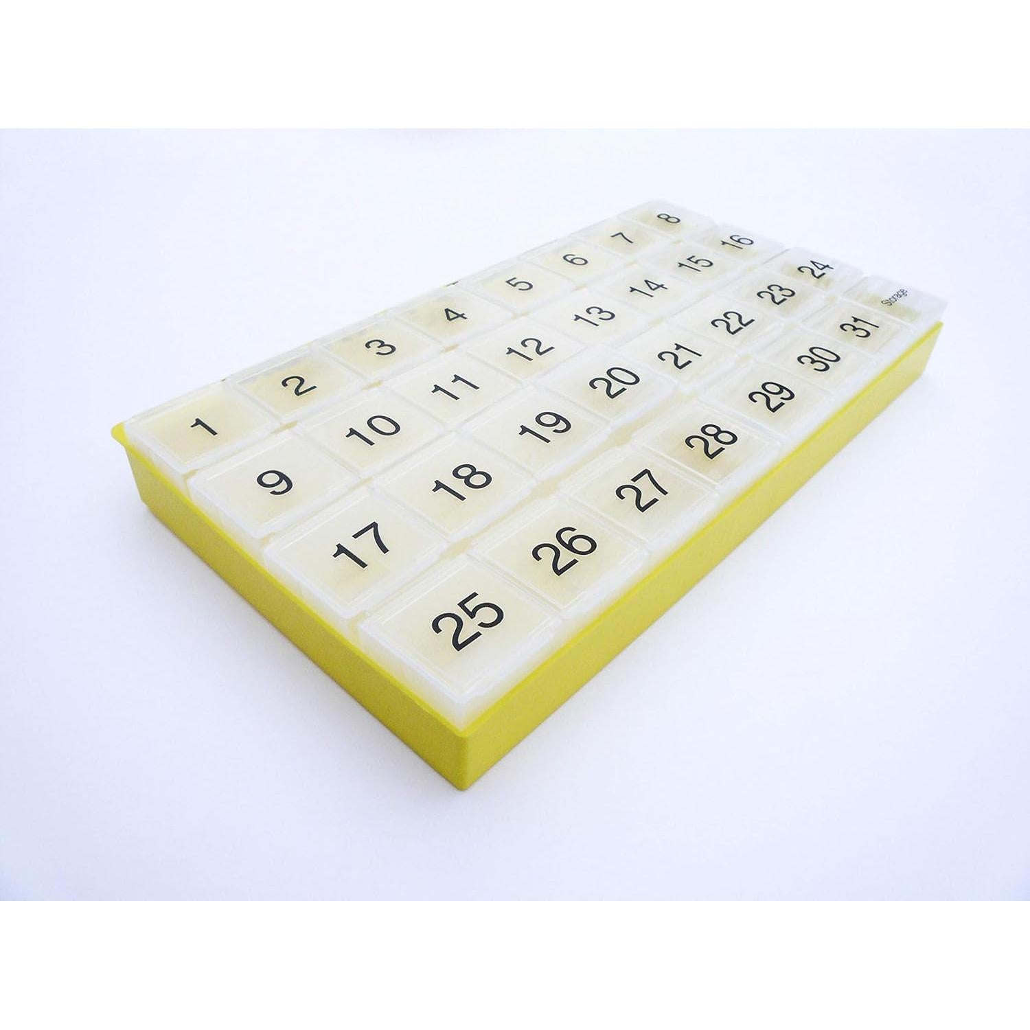 Organizador mensual de pastillas Promed 31 compartimentos amarillo