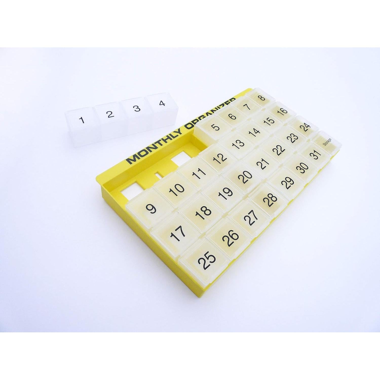 Organizador mensual de pastillas Promed 31 compartimentos amarillo