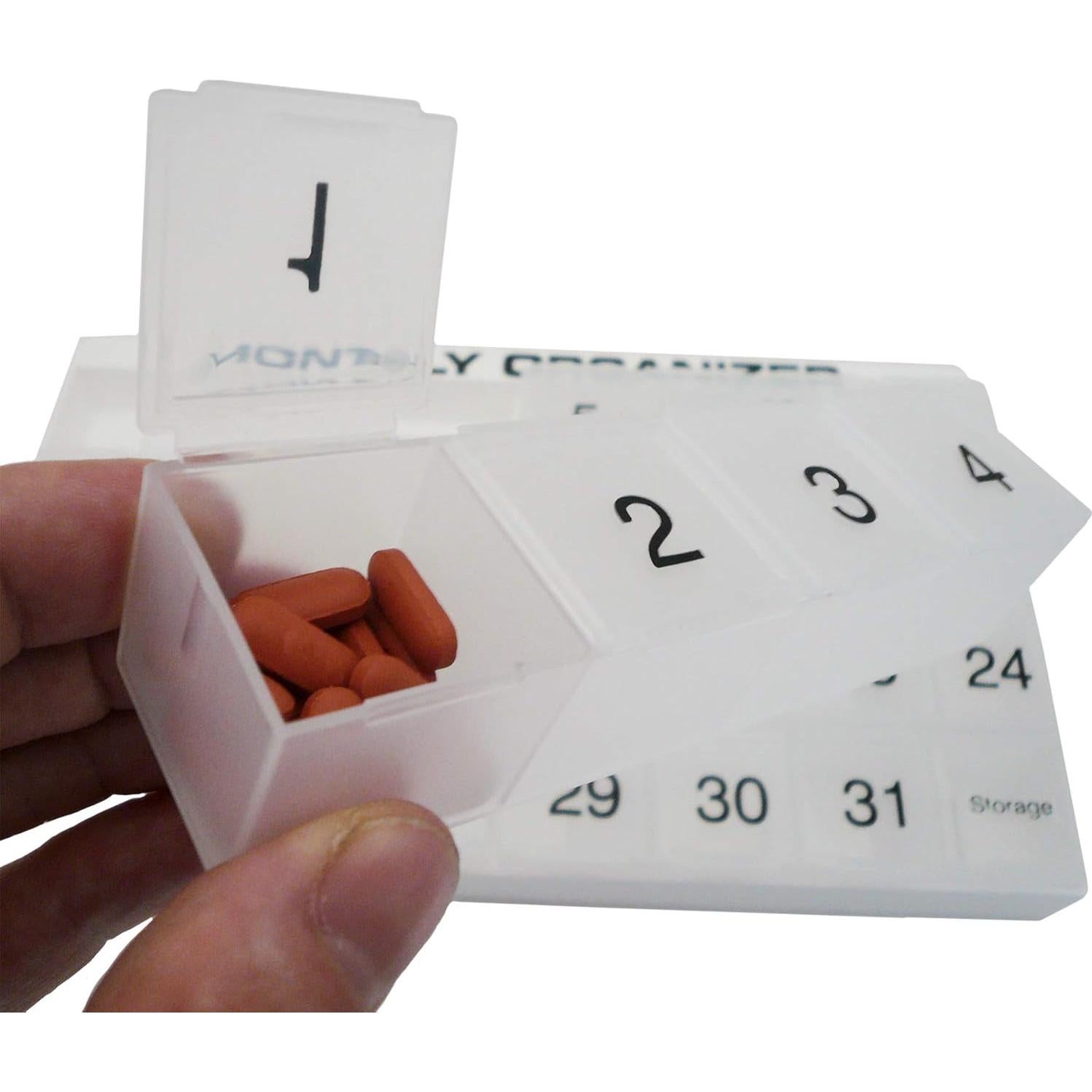 Organizador mensual de pastillas Promed 31 compartimentos amarillo