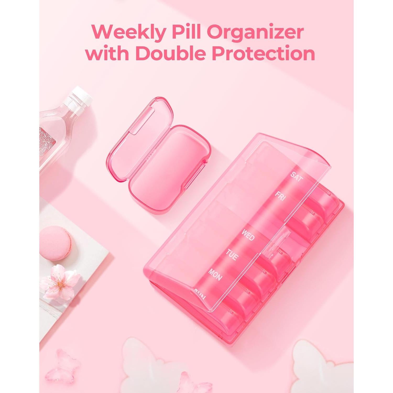 Organizador de Pastillas Semanal AMOOS 7 Días Libre de BPA