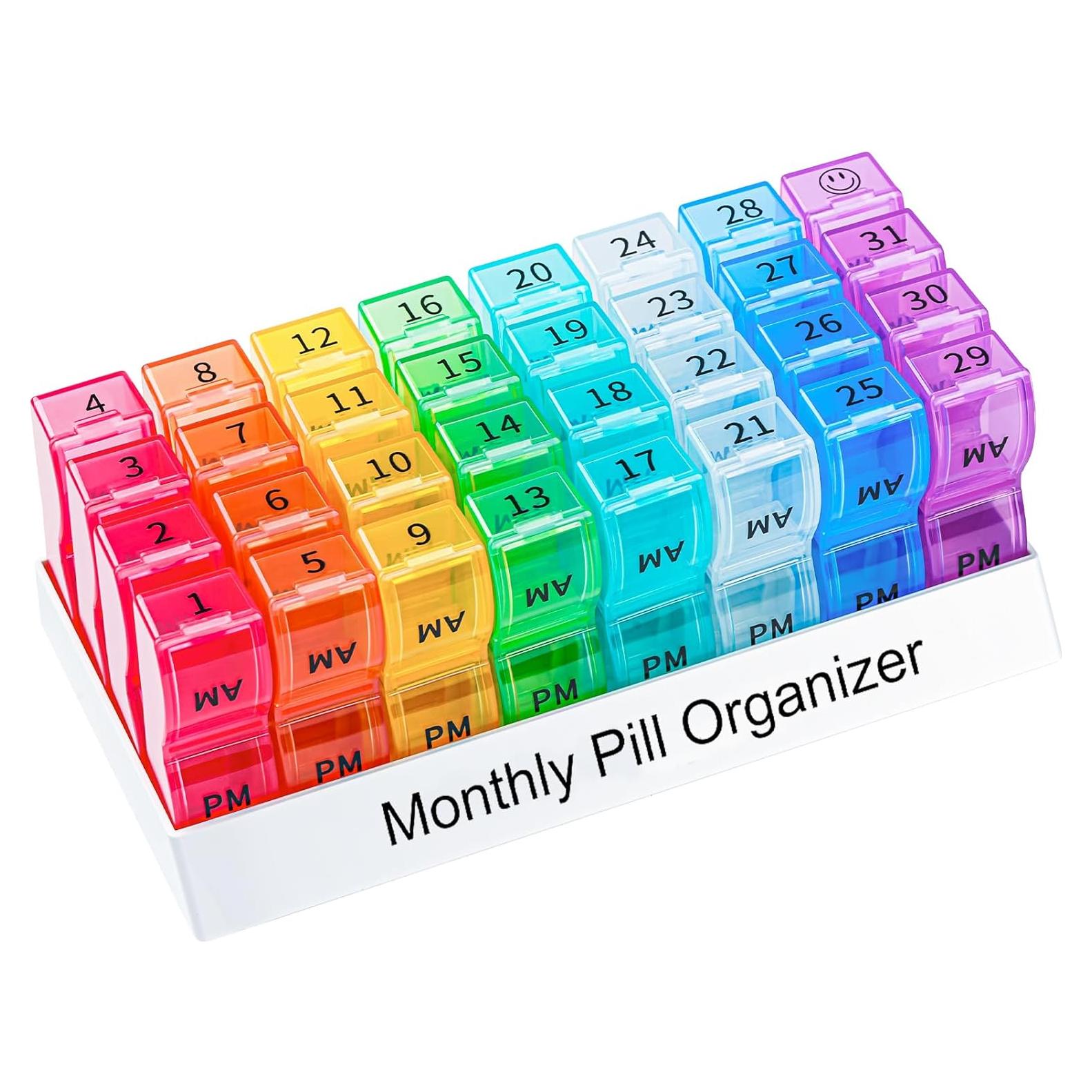 Organizador de Pastillas Mensual Colorwing AM PM 32 Compartimentos