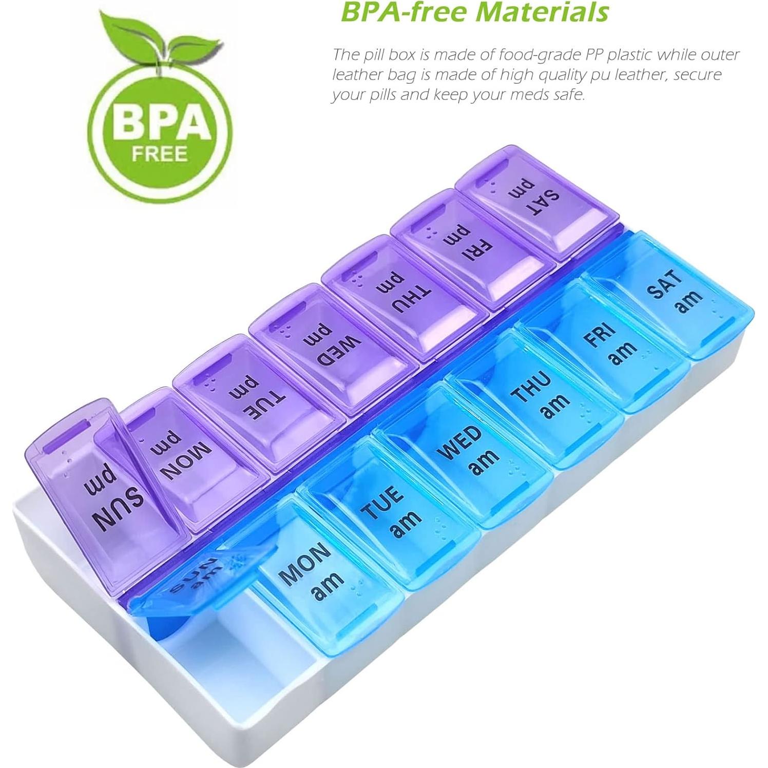 Organizador de Pastillas VOFOON Pequeño 7 Días AM PM Viaje