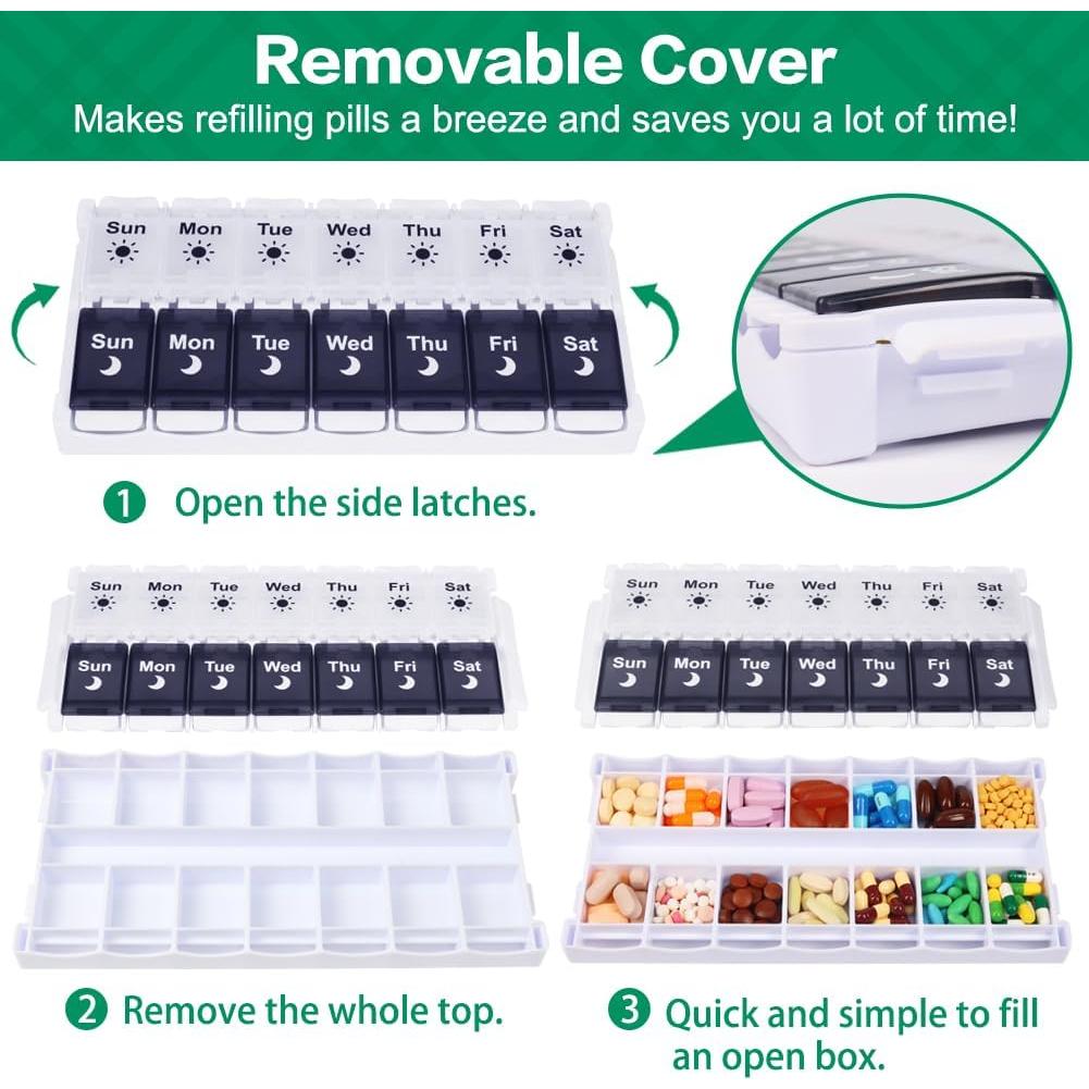 Organizador de Pastillas Shintop Semanal Am Pm 14 Compartimentos