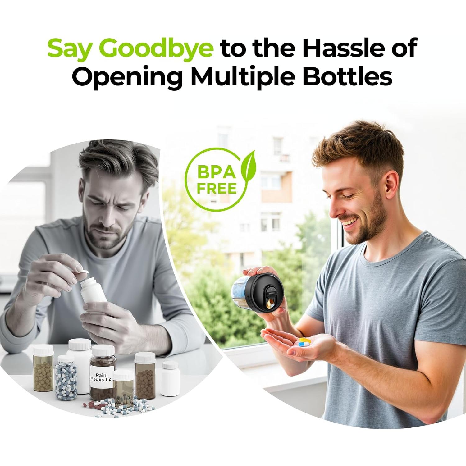 Dispensador de Pastillas Portátil AUVON con 7 Compartimentos