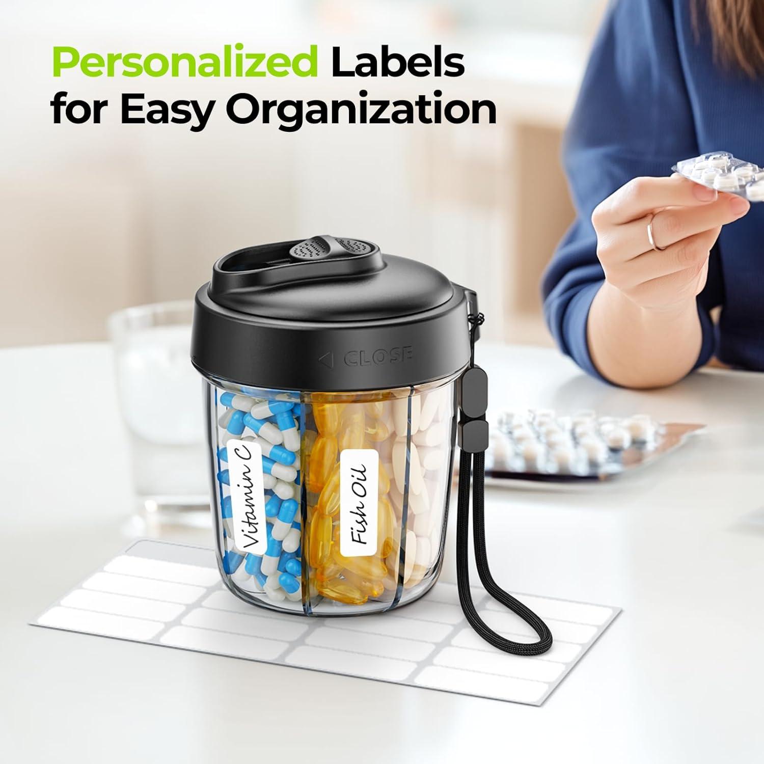 Dispensador de Pastillas Portátil AUVON con 7 Compartimentos