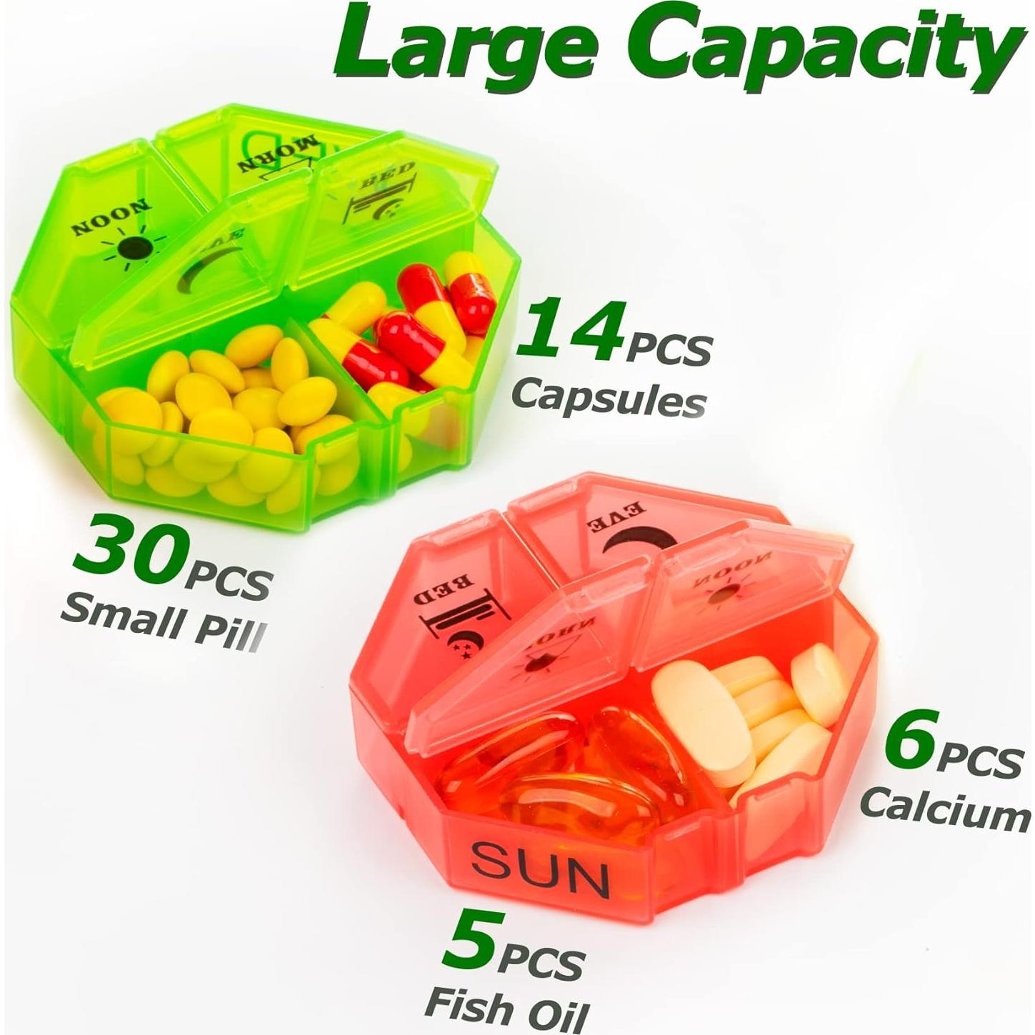 Organizador Semanal de Pastillas Yaklim 28 Compartimentos Blanco