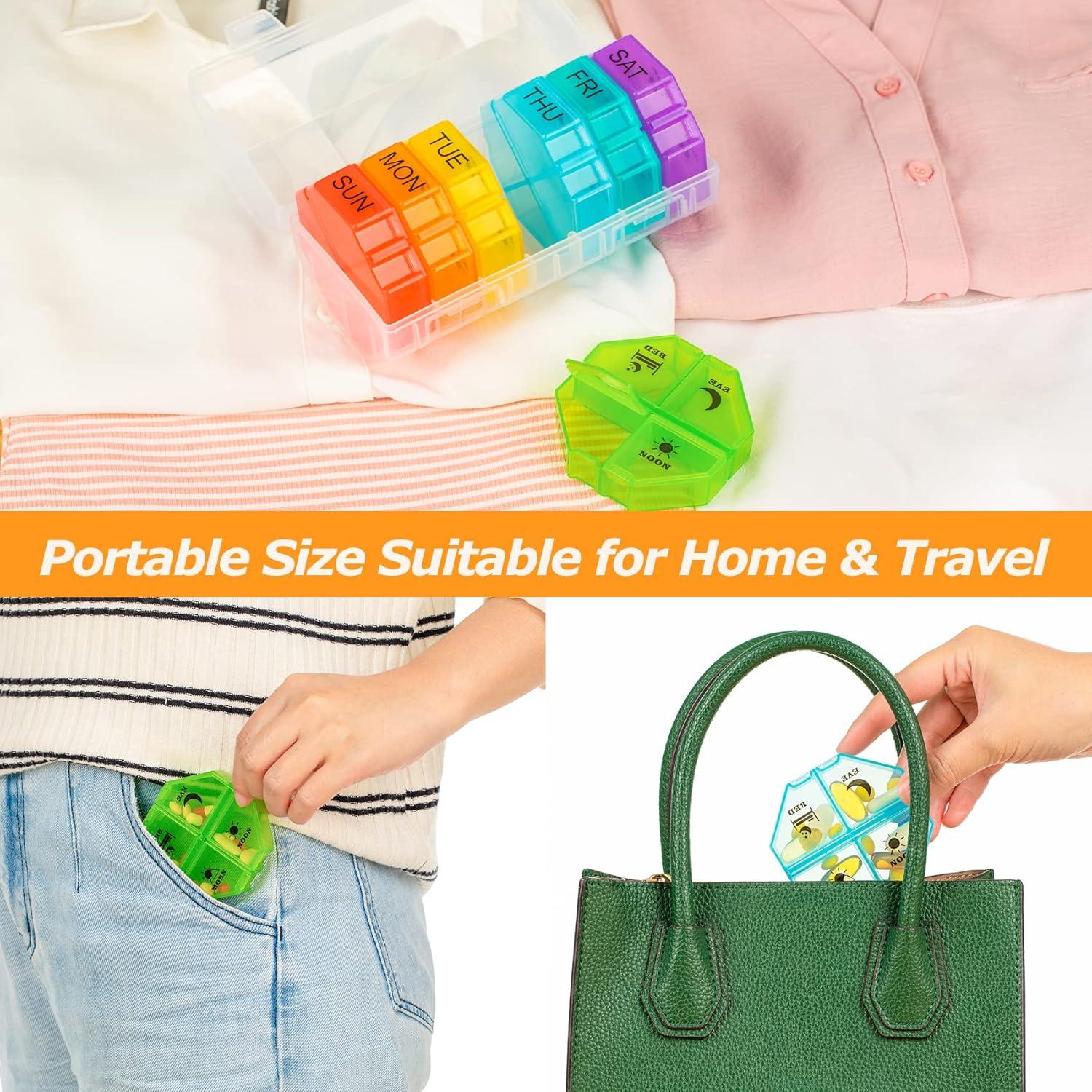 Organizador Semanal de Pastillas Yaklim 28 Compartimentos Blanco