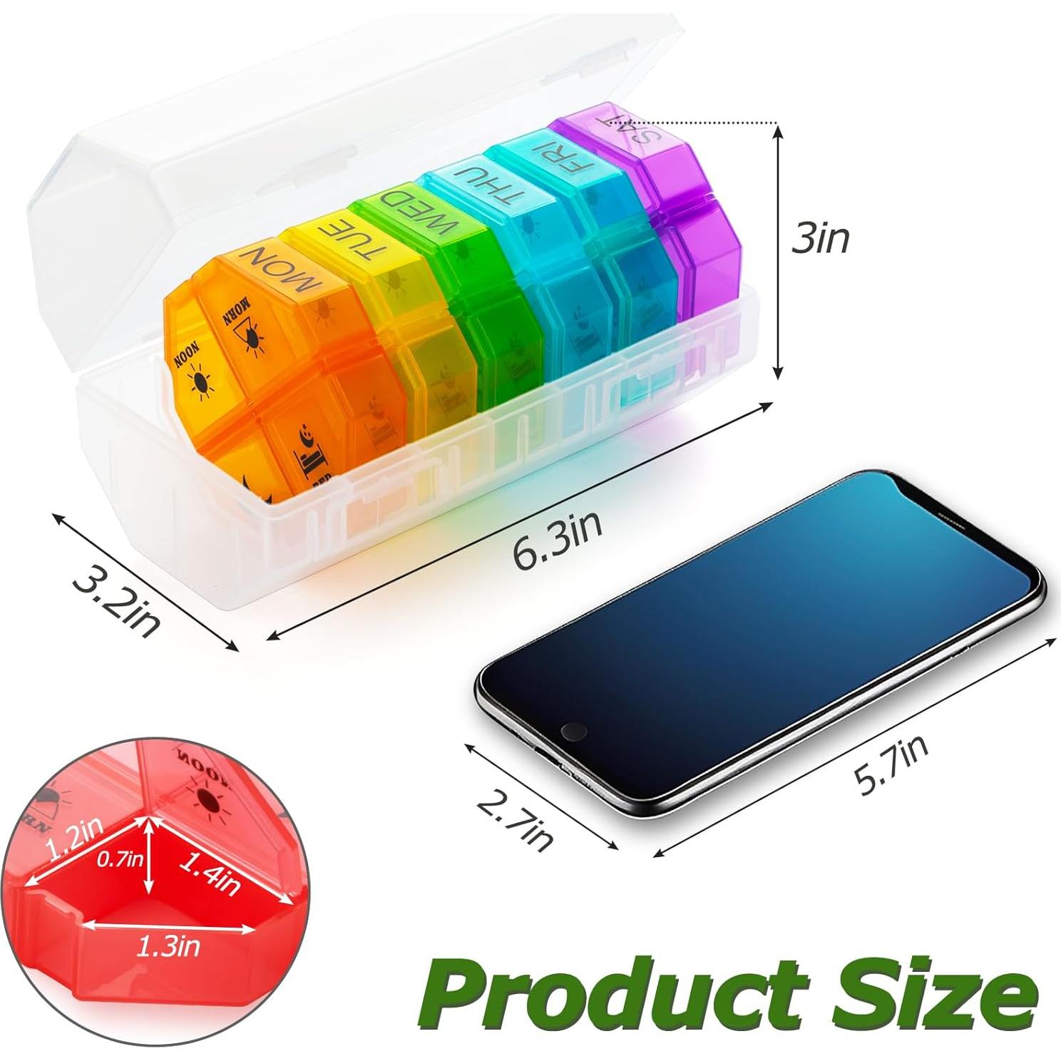 Organizador Semanal de Pastillas Yaklim 28 Compartimentos Blanco