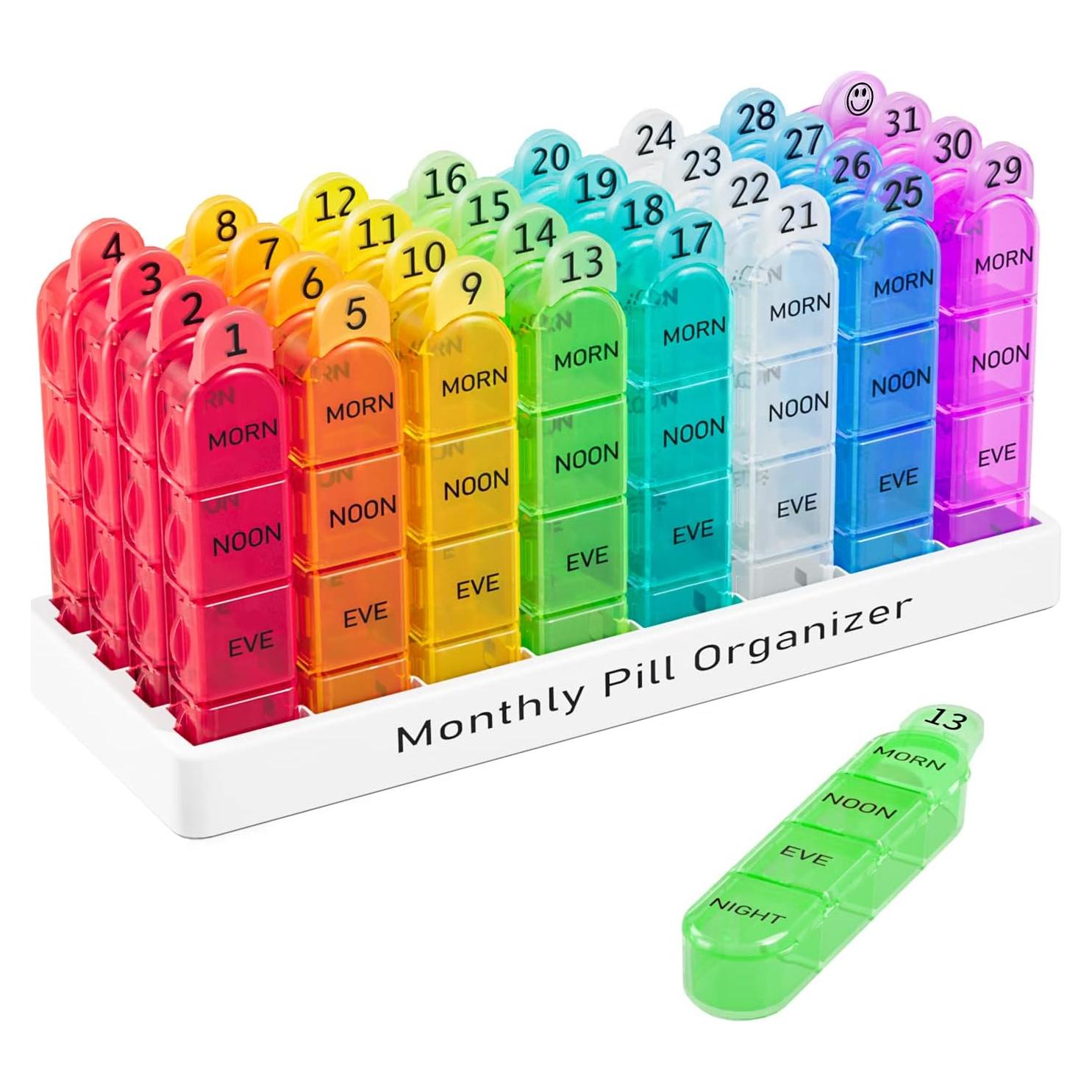 Organizador de Pastillas Mensual Daviky 4 Veces al Día 30 Días