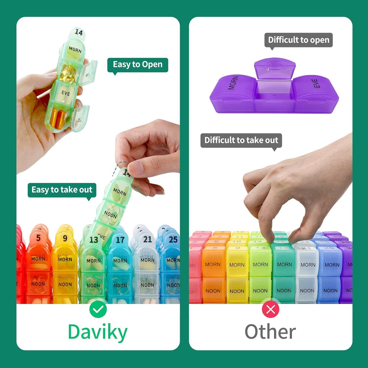 Organizador de Pastillas Mensual Daviky 4 Veces al Día 30 Días