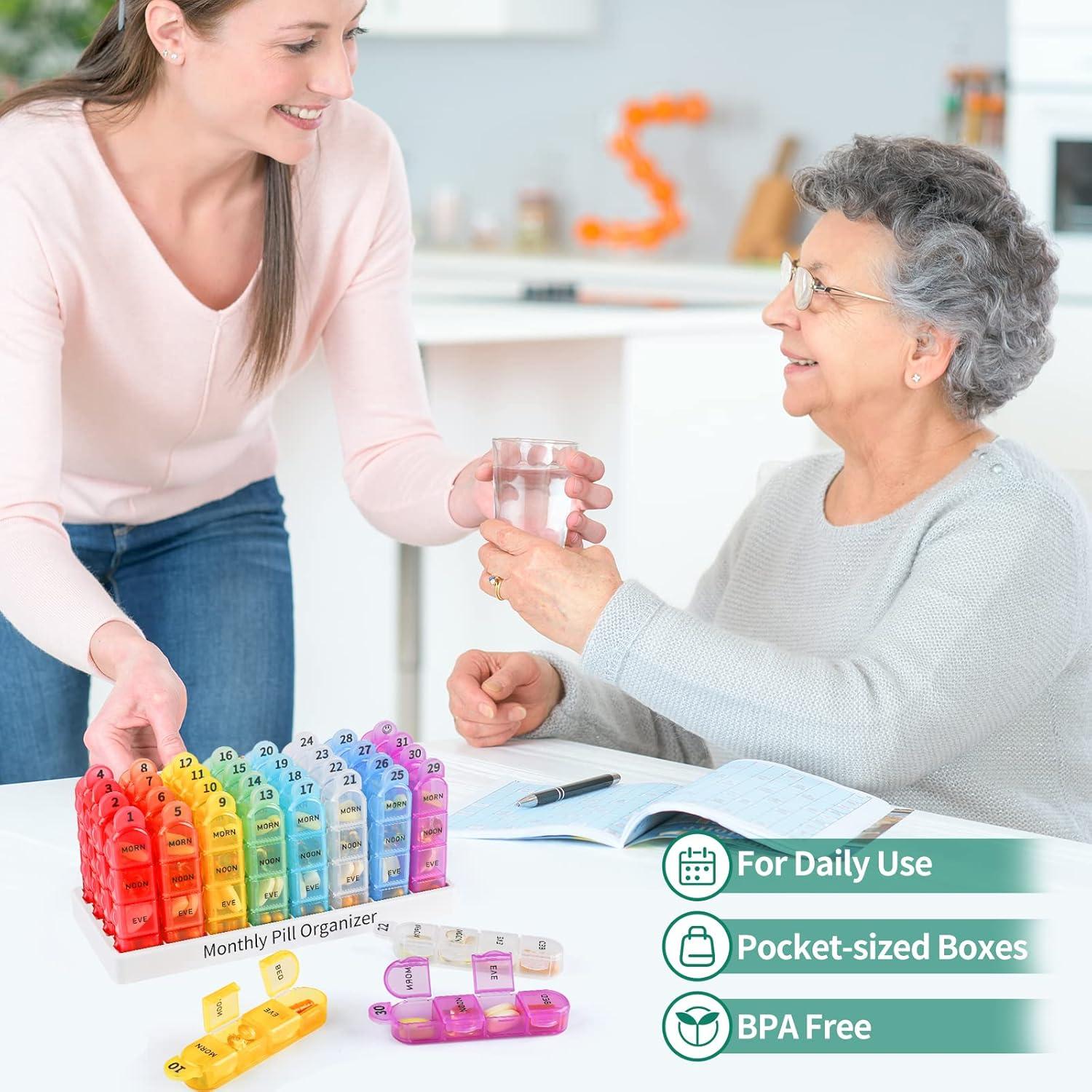 Organizador de Pastillas Mensual Daviky 4 Veces al Día 30 Días