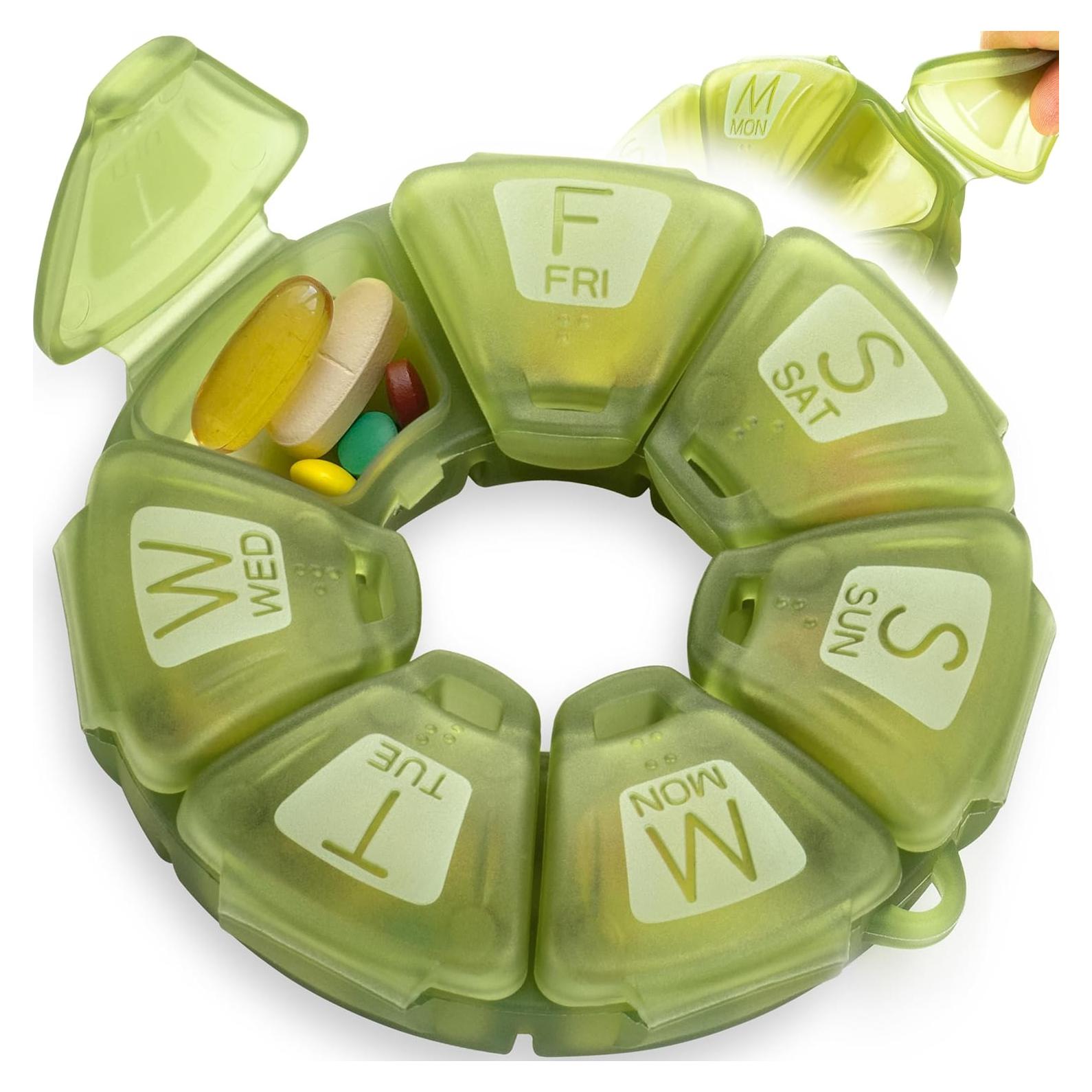 Organizador de Pastillas Semanal YAKLIM Oliva 7 Compartimentos