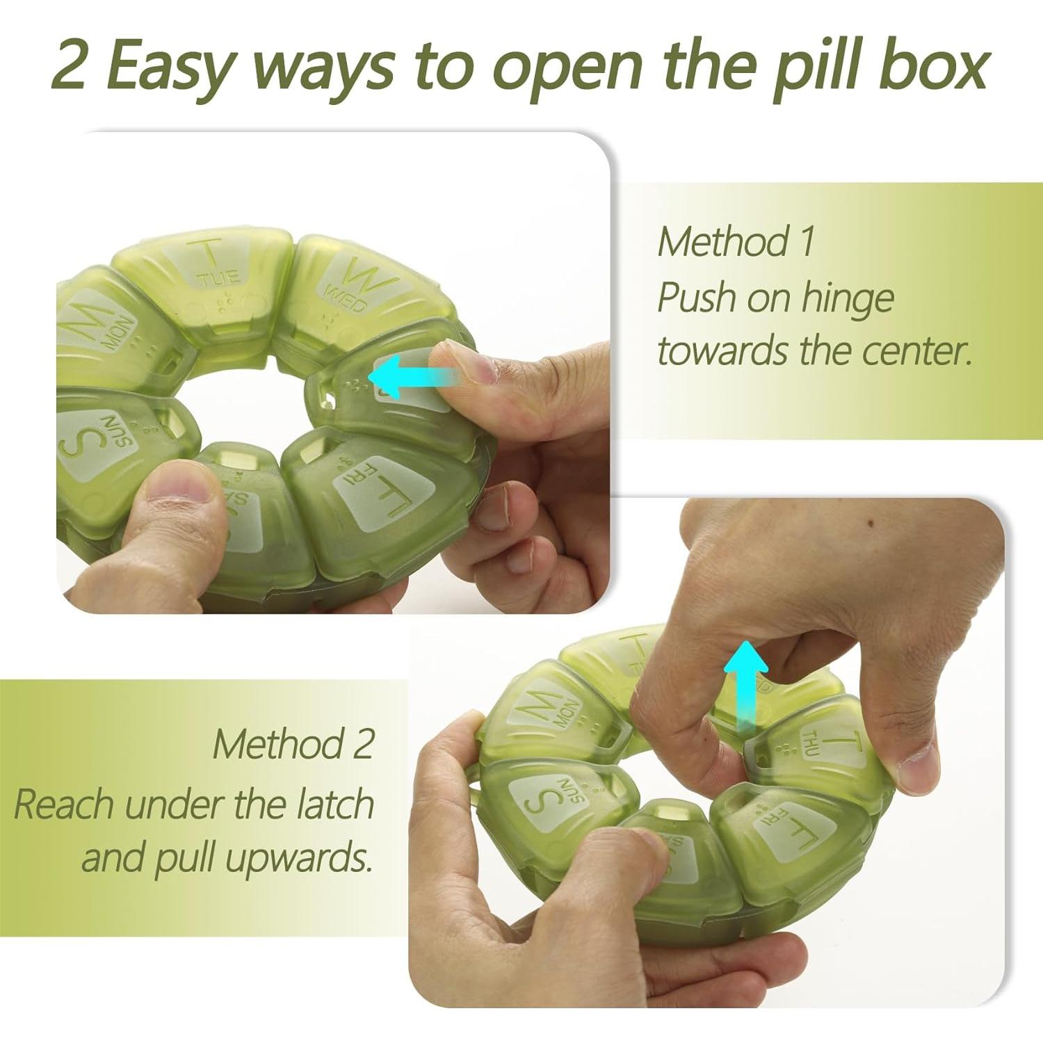 Organizador de Pastillas Semanal YAKLIM Oliva 7 Compartimentos