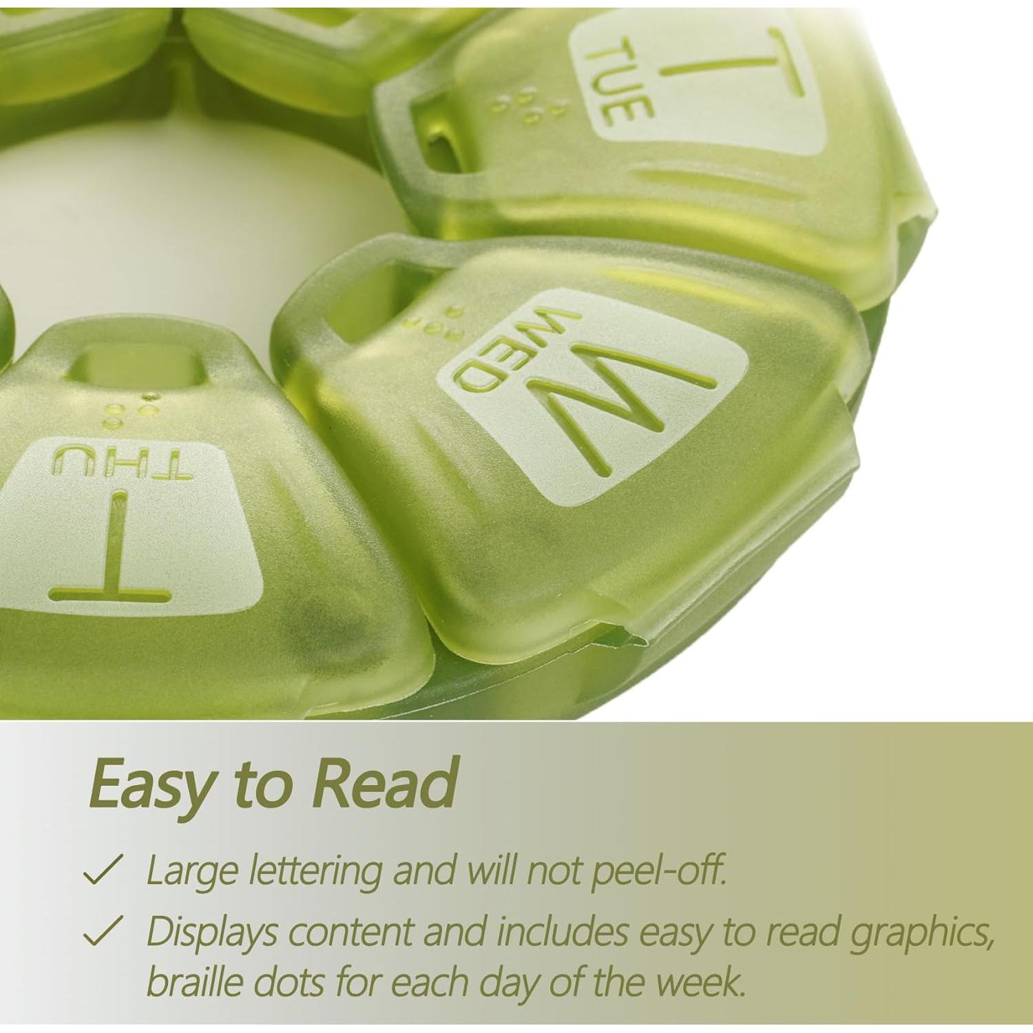 Organizador de Pastillas Semanal YAKLIM Oliva 7 Compartimentos