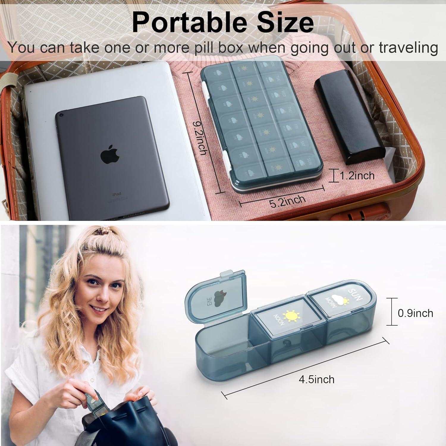 Organizador de Pastillas Acedada 7 Días 3 Veces al Día Azul