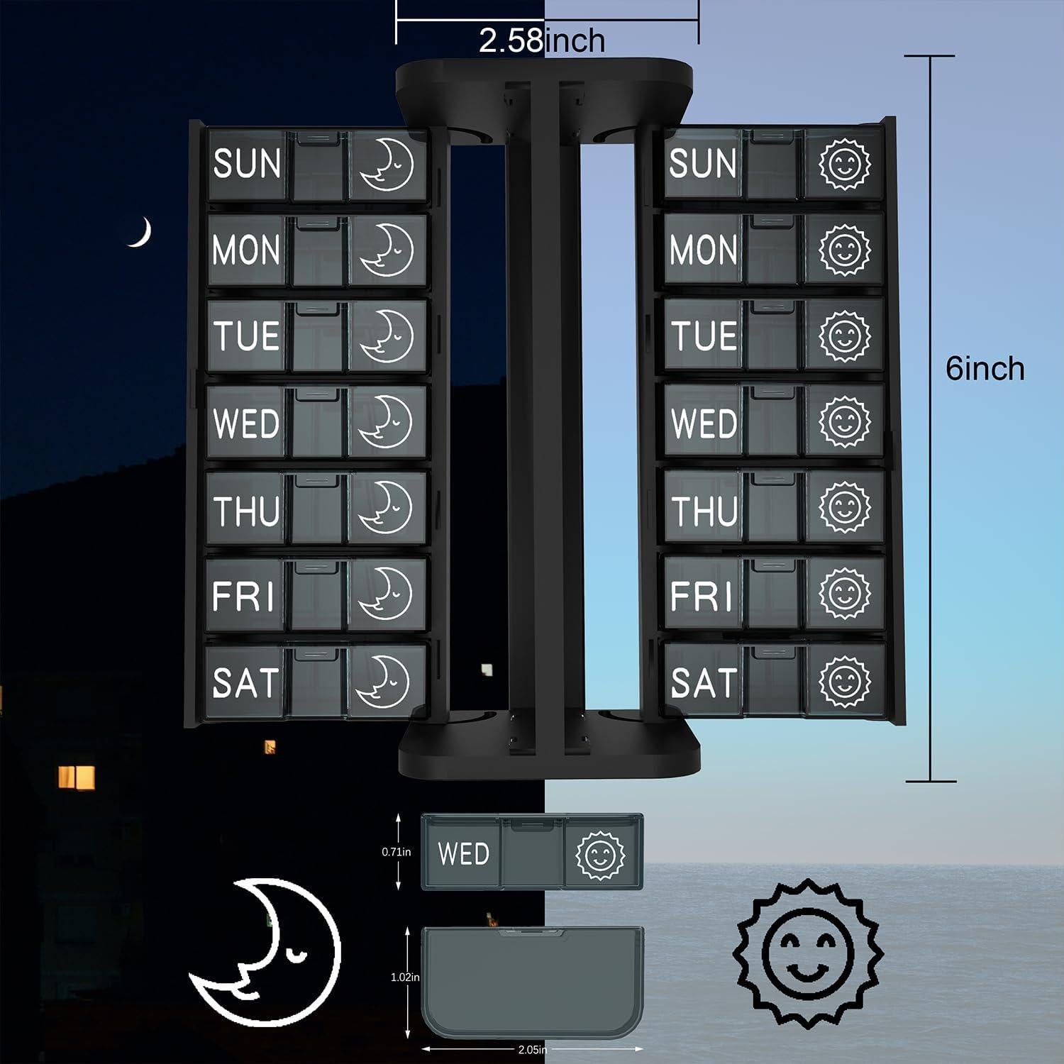 Organizador de Pastillas Semanal TALVOLC Azul 14 Compartimentos