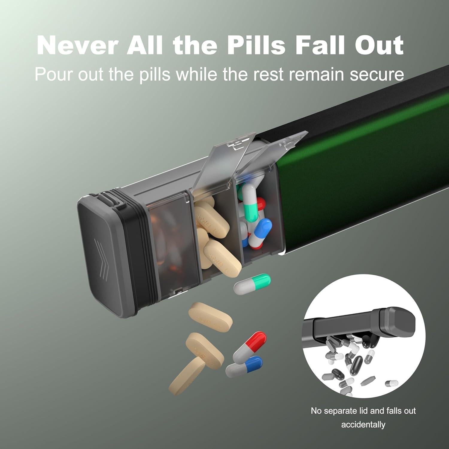 Organizador de Pastillas Semanal Kursoaya Aluminio Verde Cazador