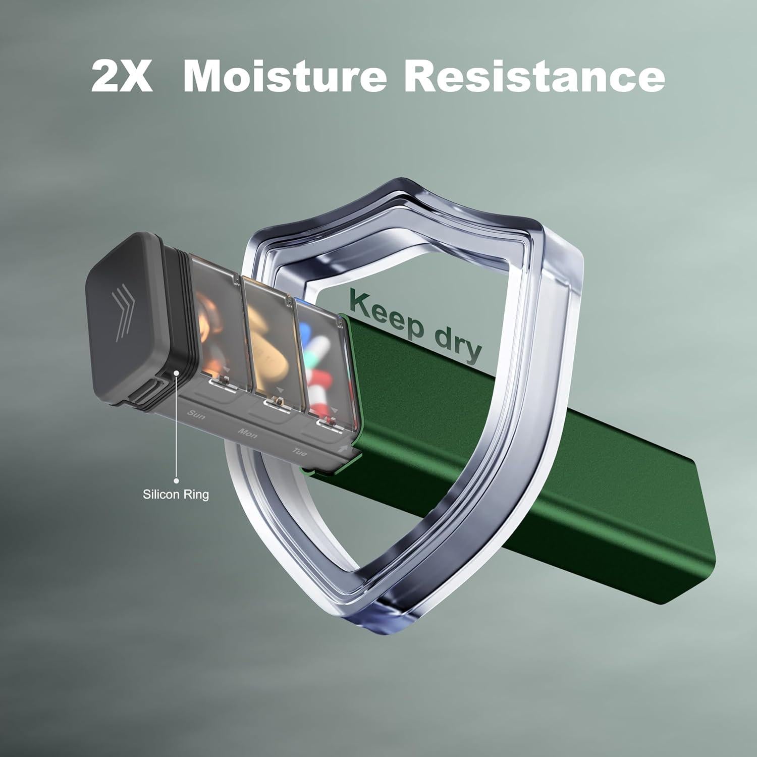 Organizador de Pastillas Semanal Kursoaya Aluminio Verde Cazador