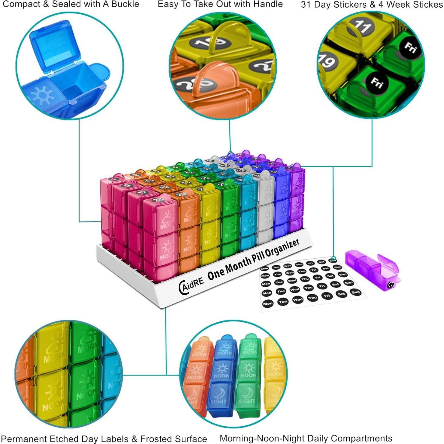 Organizador de Pastillas Mensual NewgGra 31 Compartimentos