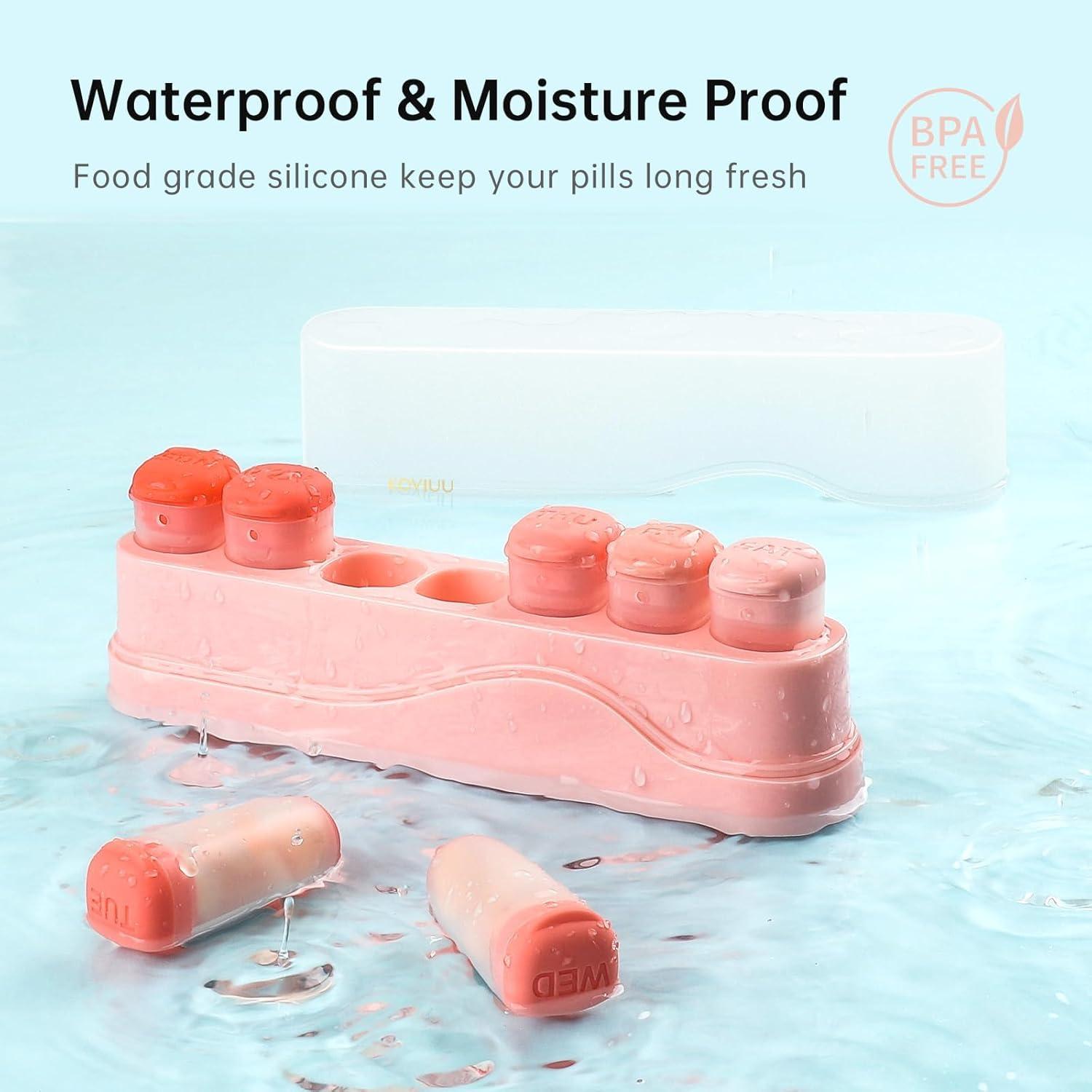 Organizador Semanal de Pastillas KOVIUU Rosa 7 Días Desmontable