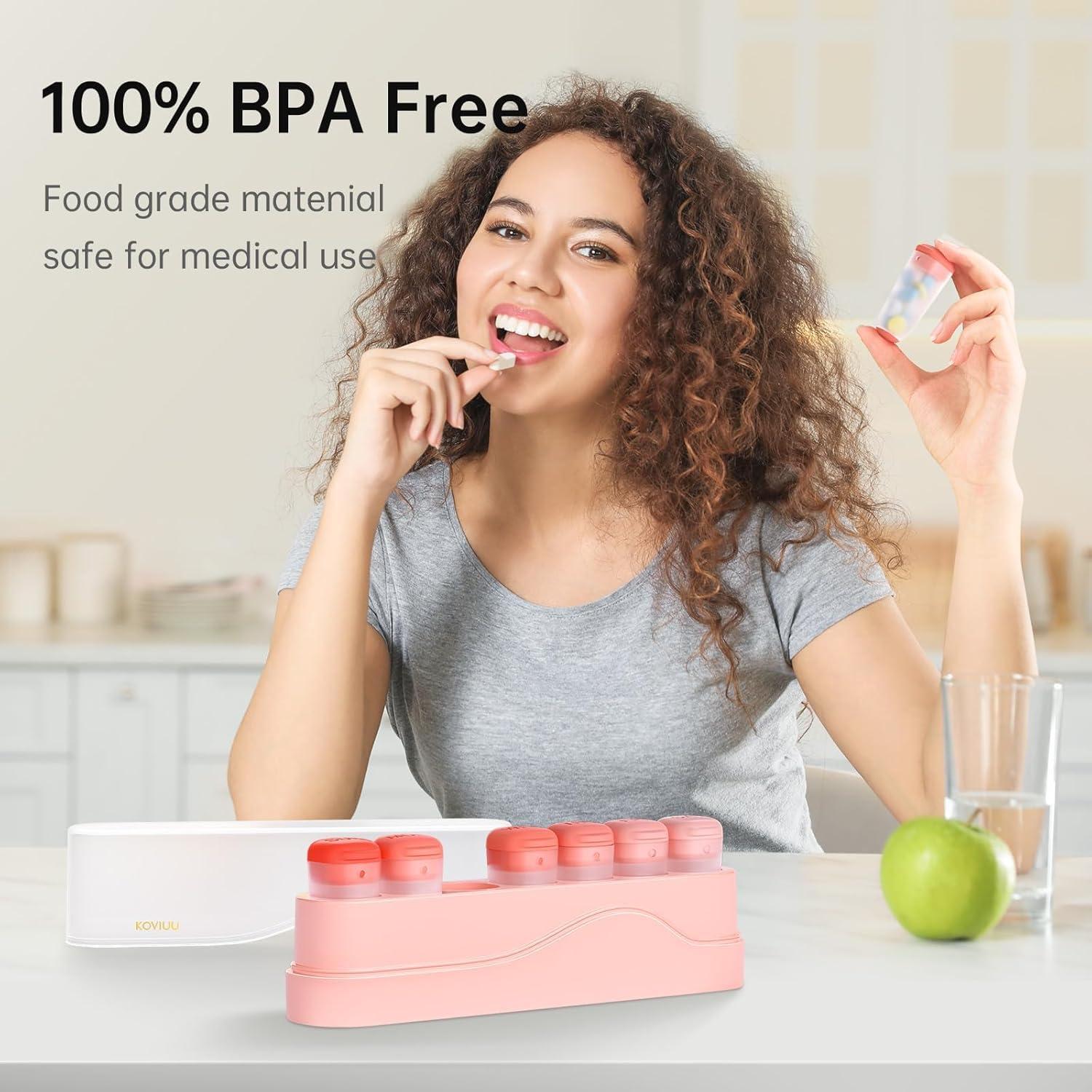 Organizador Semanal de Pastillas KOVIUU Rosa 7 Días Desmontable