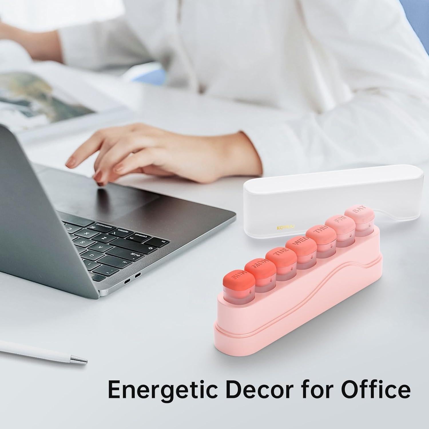 Organizador Semanal de Pastillas KOVIUU Rosa 7 Días Desmontable