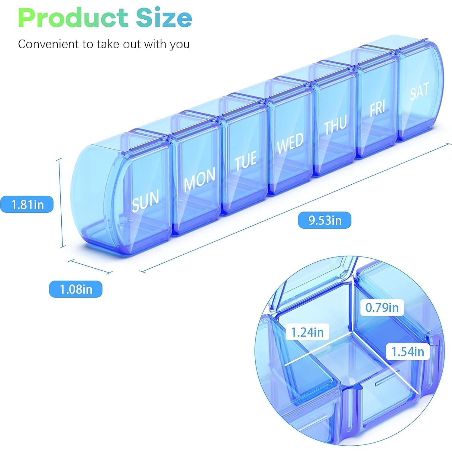 Organizador de Pastillas XL DOHIMGIO 7 Días Libre de BPA