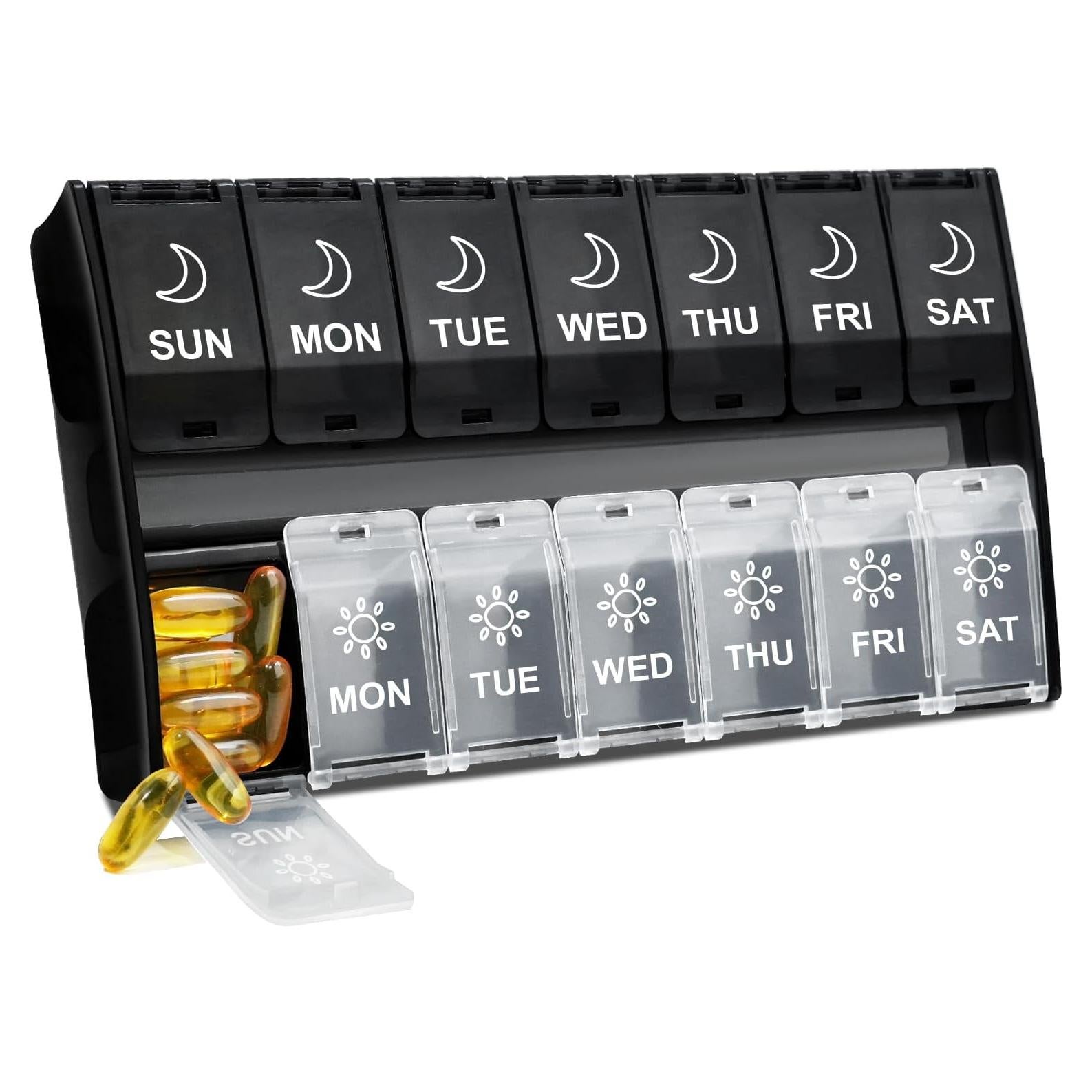 Organizador de Pastillas Semanal XL Newayflash 2 Veces al Día