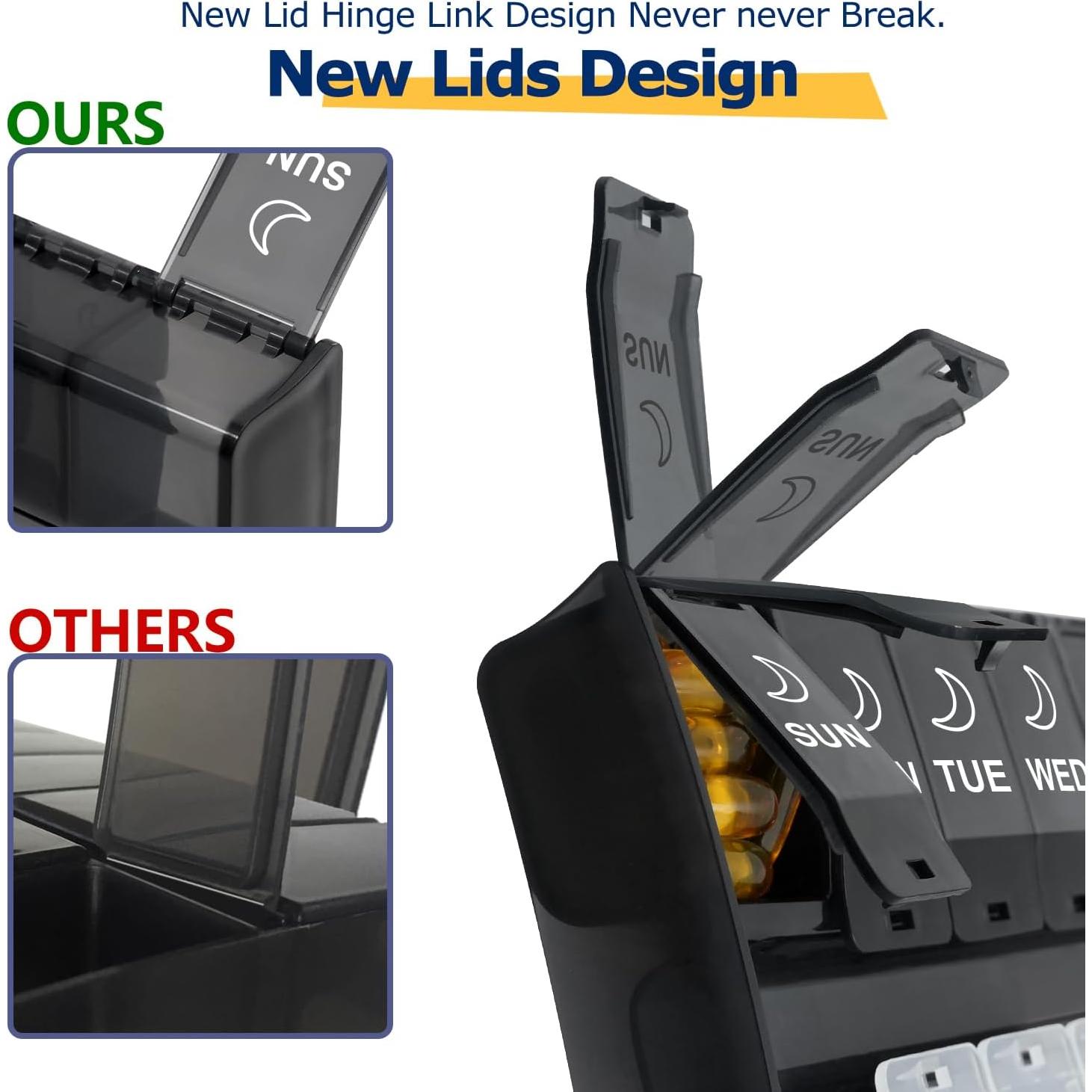 Organizador de Pastillas Semanal XL Newayflash 2 Veces al Día