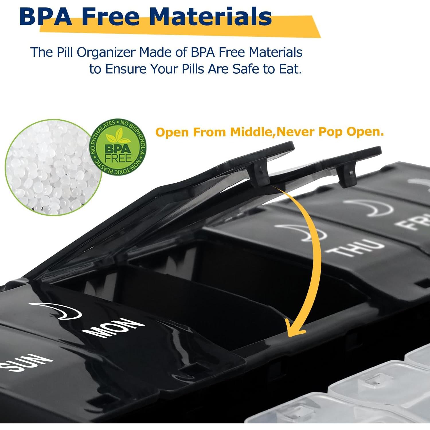 Organizador de Pastillas Semanal XL Newayflash 2 Veces al Día