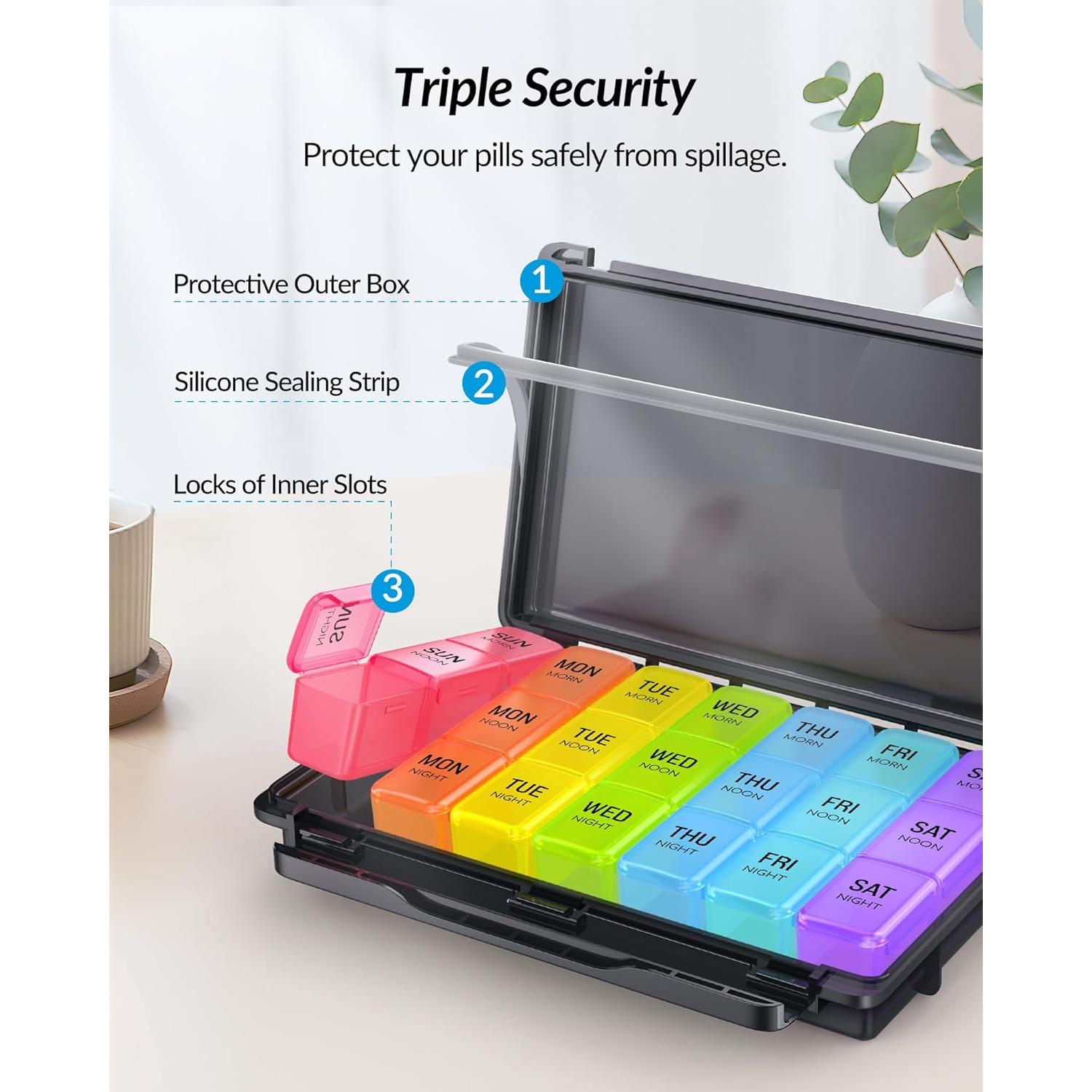 Organizador Semanal de Pastillas ZIKEE 7 Días 3 Veces al Día