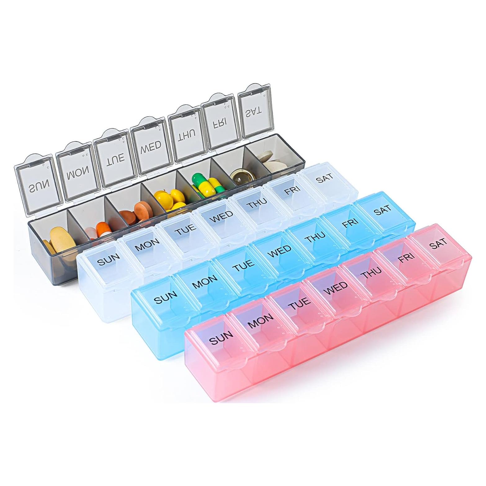 Organizador Semanal de Pastillas Qeedy - 4 Colores, 7 Días