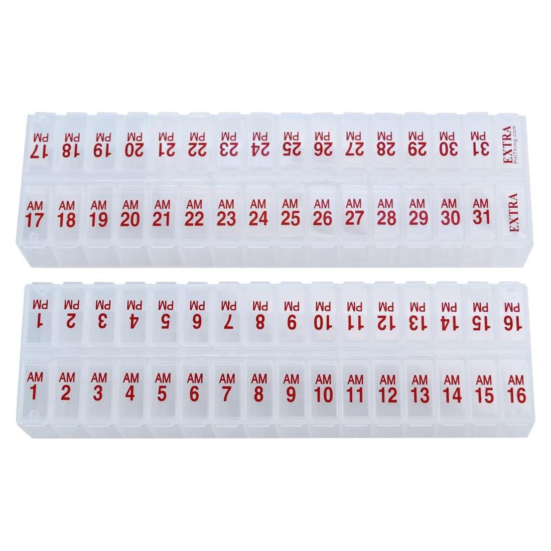 Juego de organizador de pastillas 31 días AM PM Pill Thing