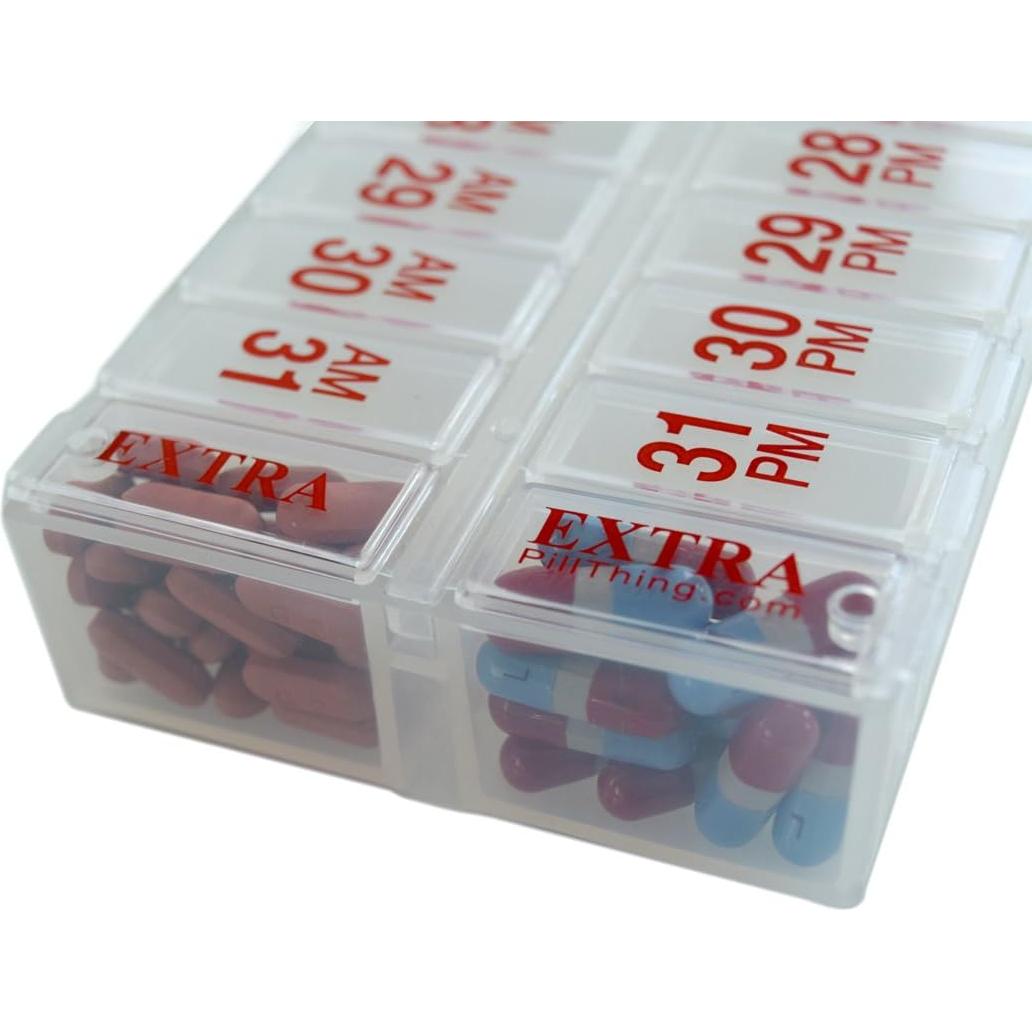 Juego de organizador de pastillas 31 días AM PM Pill Thing