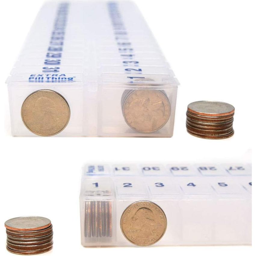 Juego de organizador de pastillas 31 días AM PM Pill Thing