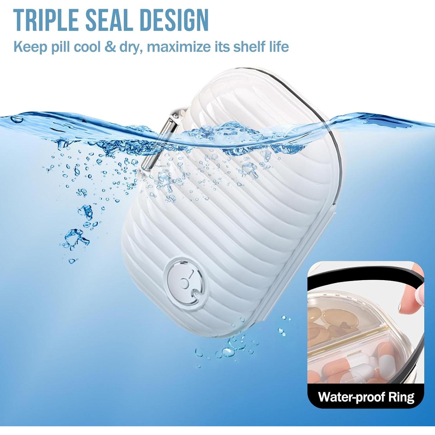 Organizador de Pastillas GloDeals 2 Paquetes 7 Días a Prueba de Humedad