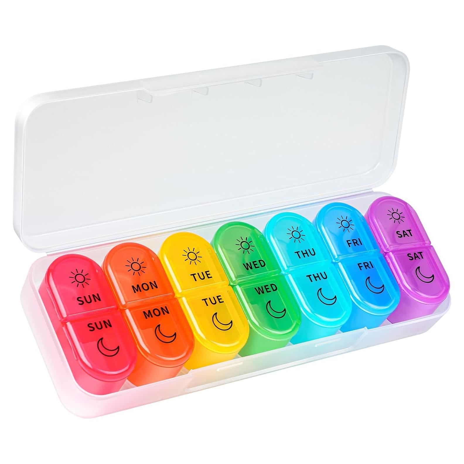 Organizador Semanal de Pastillas AM PM - 7 Días Arcoíris