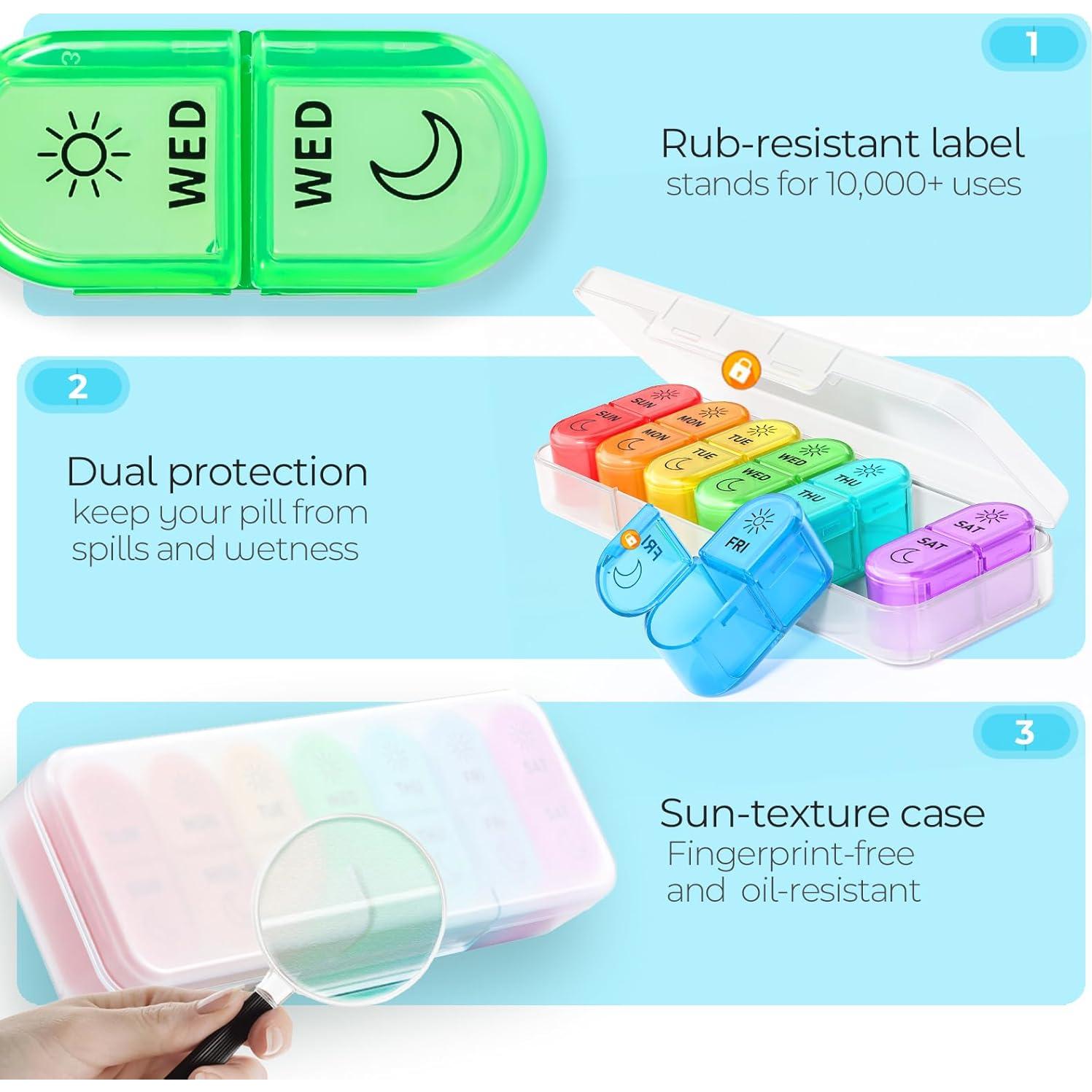 Organizador Semanal de Pastillas AM PM - 7 Días Arcoíris