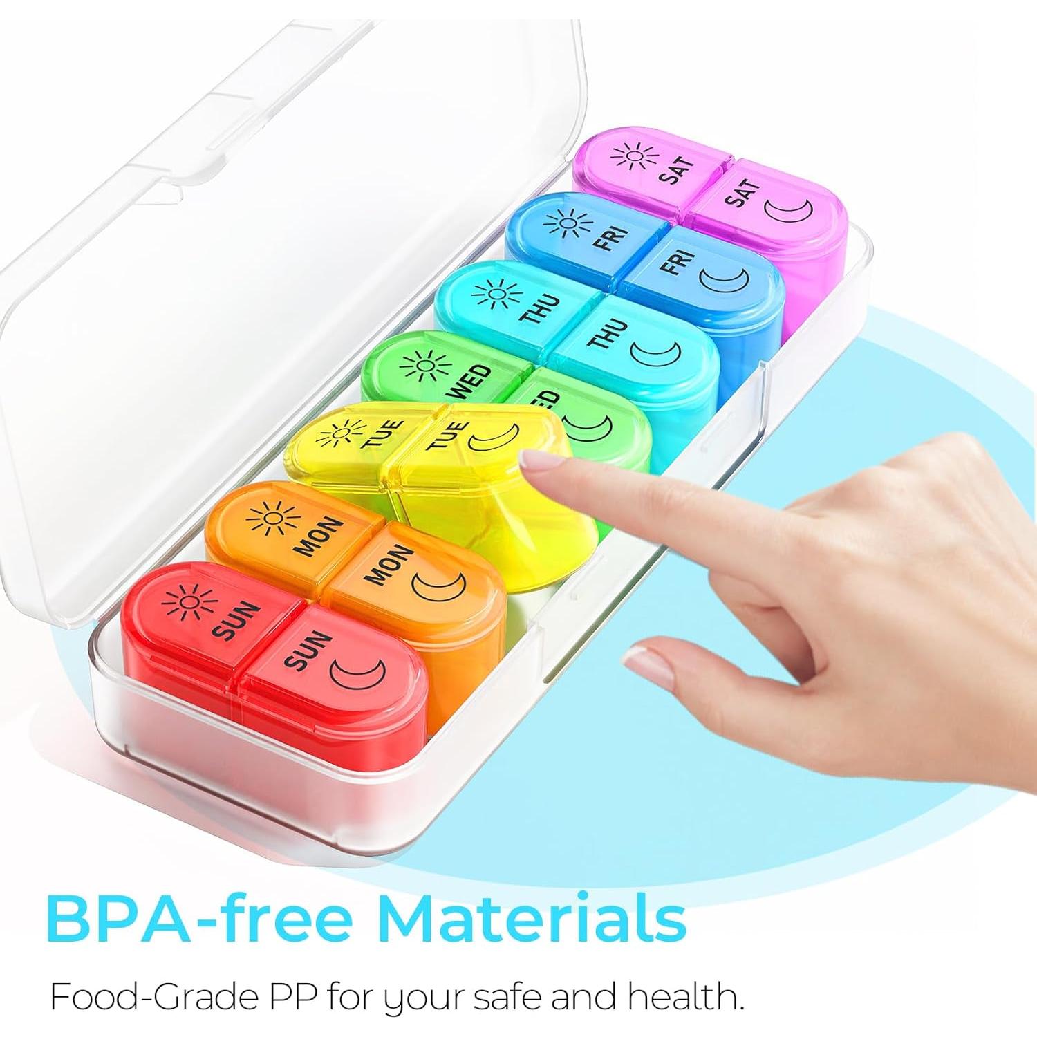 Organizador Semanal de Pastillas AM PM - 7 Días Arcoíris