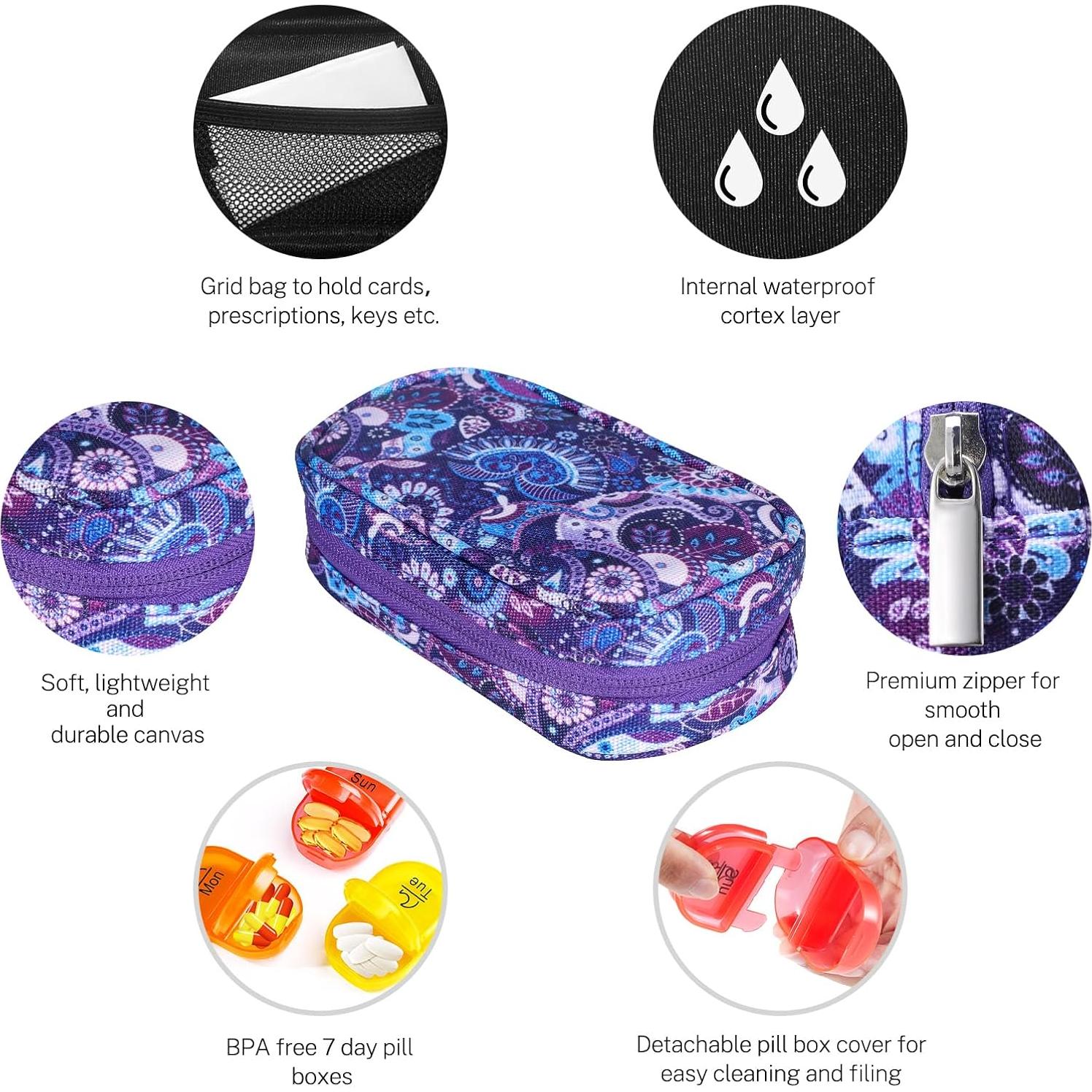 Organizador de Pastillas Semanal Serfeymi AM PM con Funda Lona