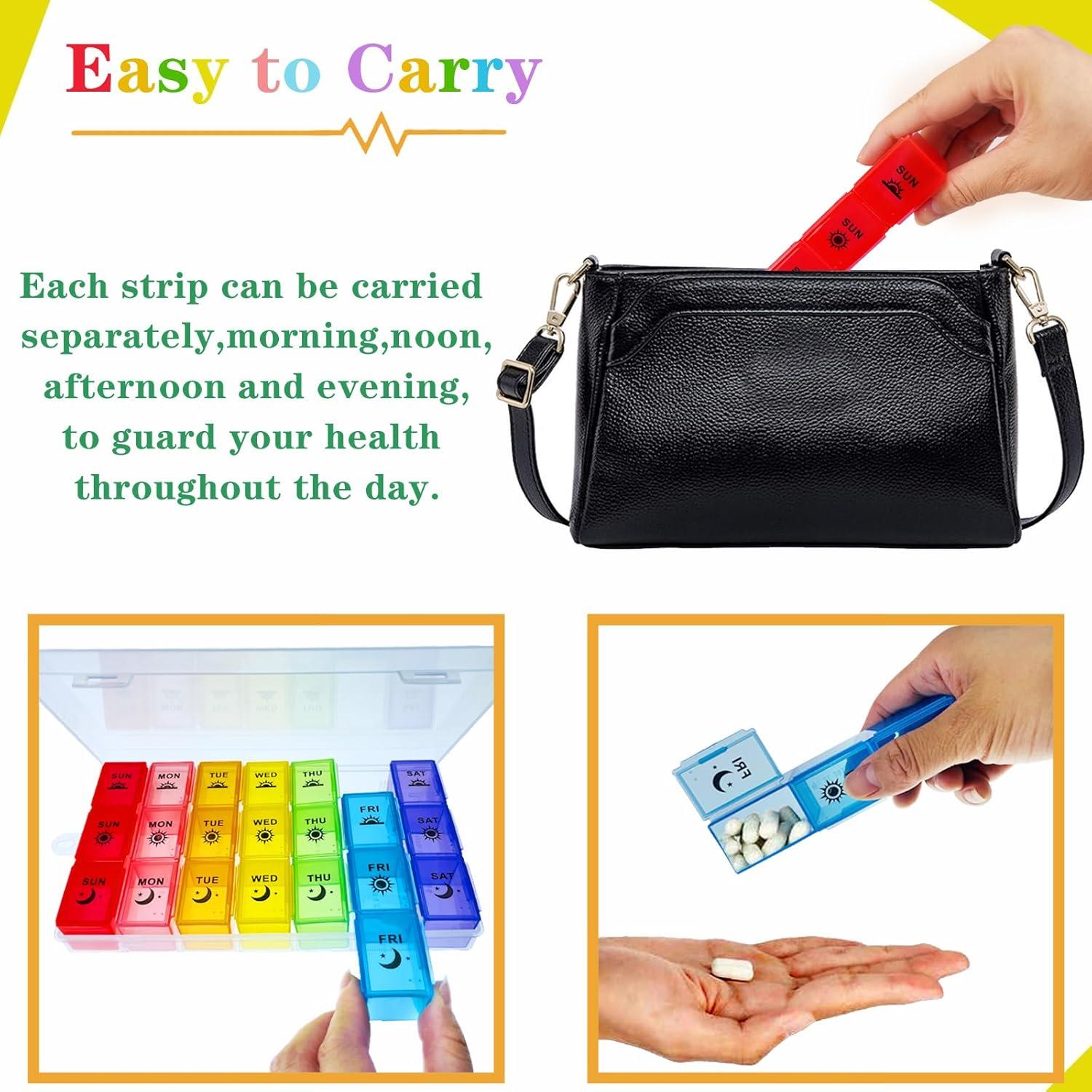 Organizador Semanal de Pastillas ZVZM 7 Días 3 Veces al Día