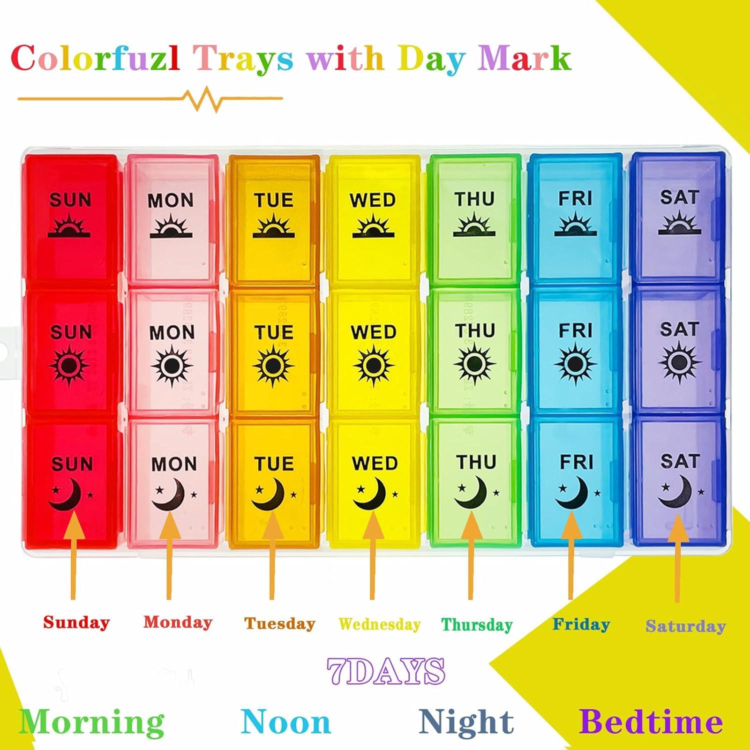Organizador Semanal de Pastillas ZVZM 7 Días 3 Veces al Día