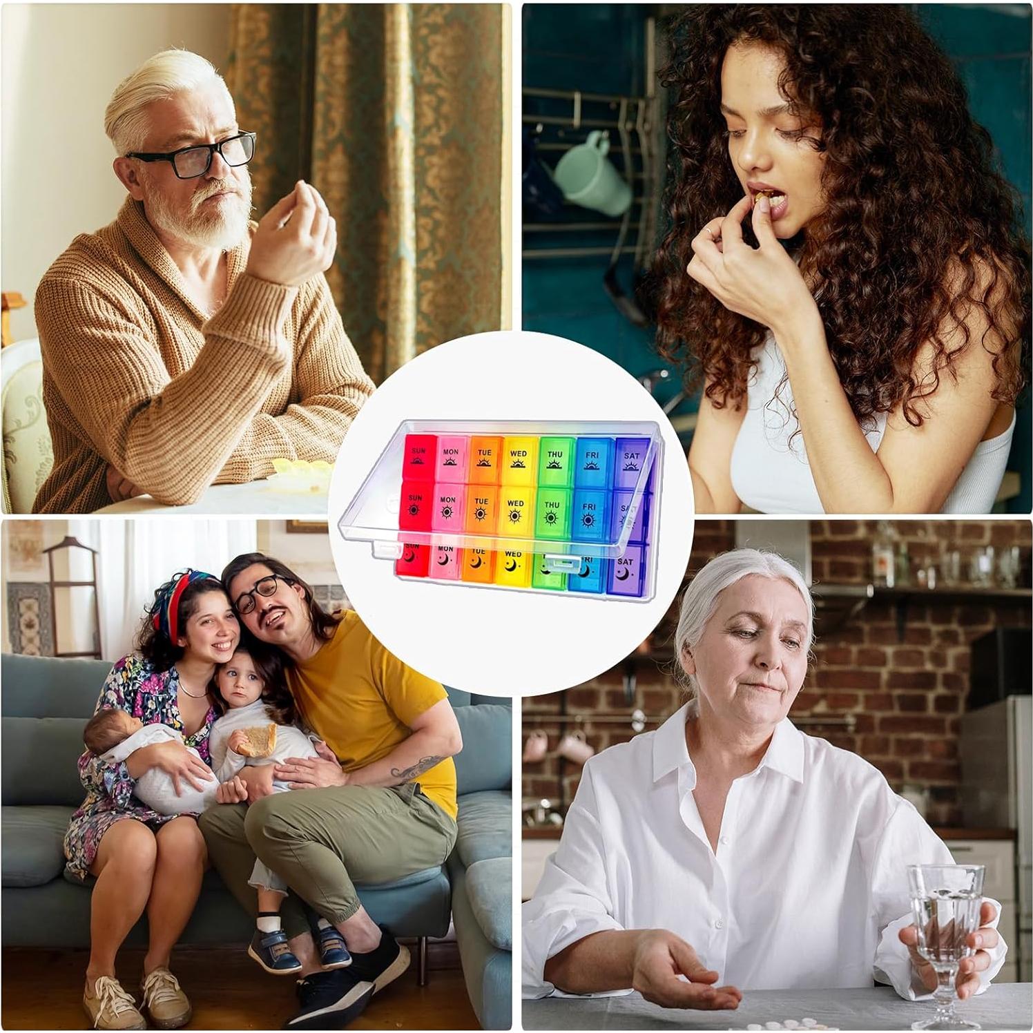 Organizador Semanal de Pastillas ZVZM 7 Días 3 Veces al Día