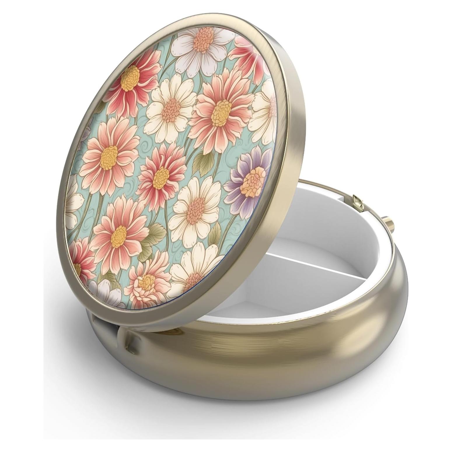 Estuche para Pastillas Hion Y-1 Floral Retro 3 Compartimentos