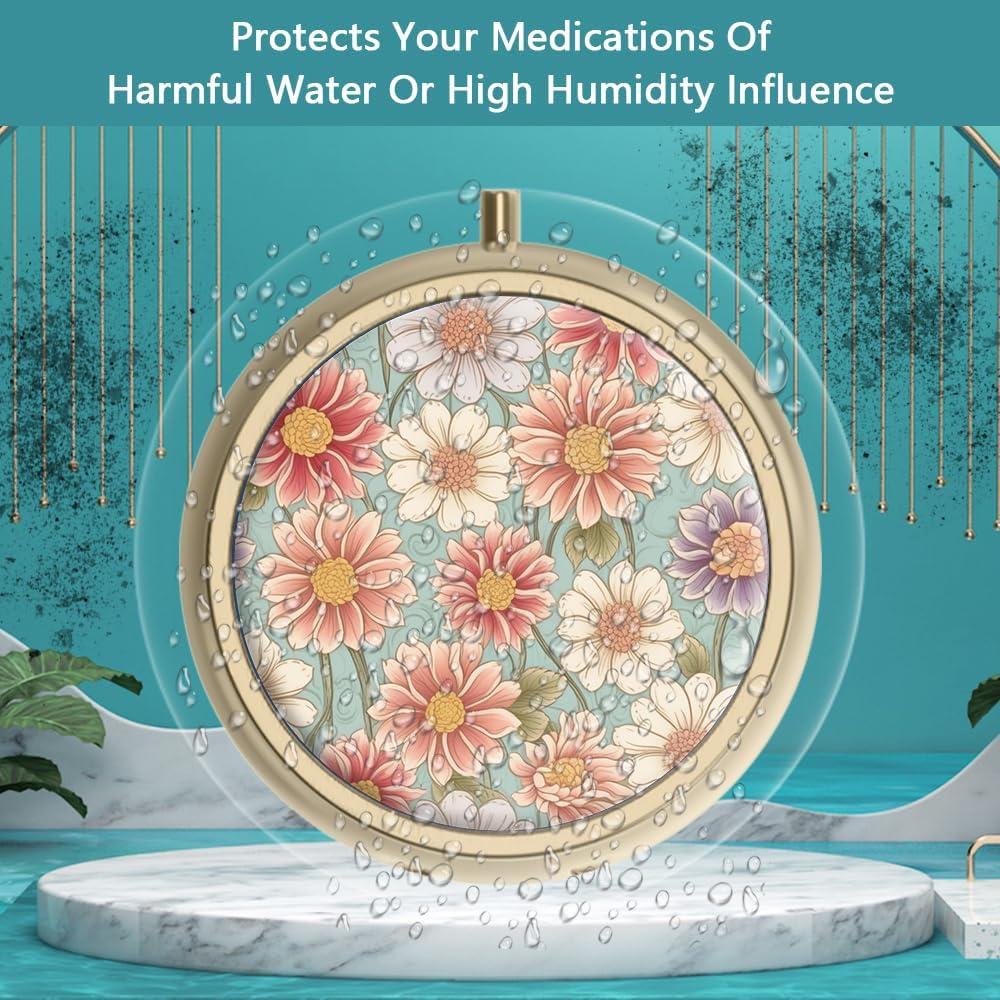 Estuche para Pastillas Hion Y-1 Floral Retro 3 Compartimentos