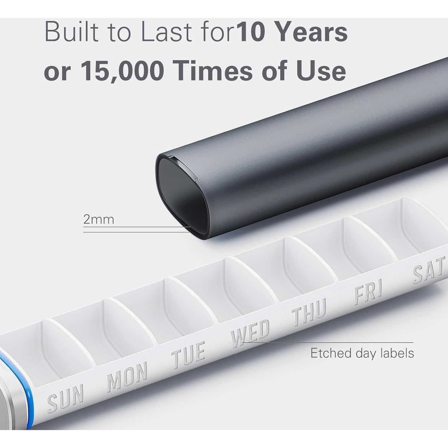 Organizador Semanal de Pastillas VVM 7 Días Ergonomico Negro
