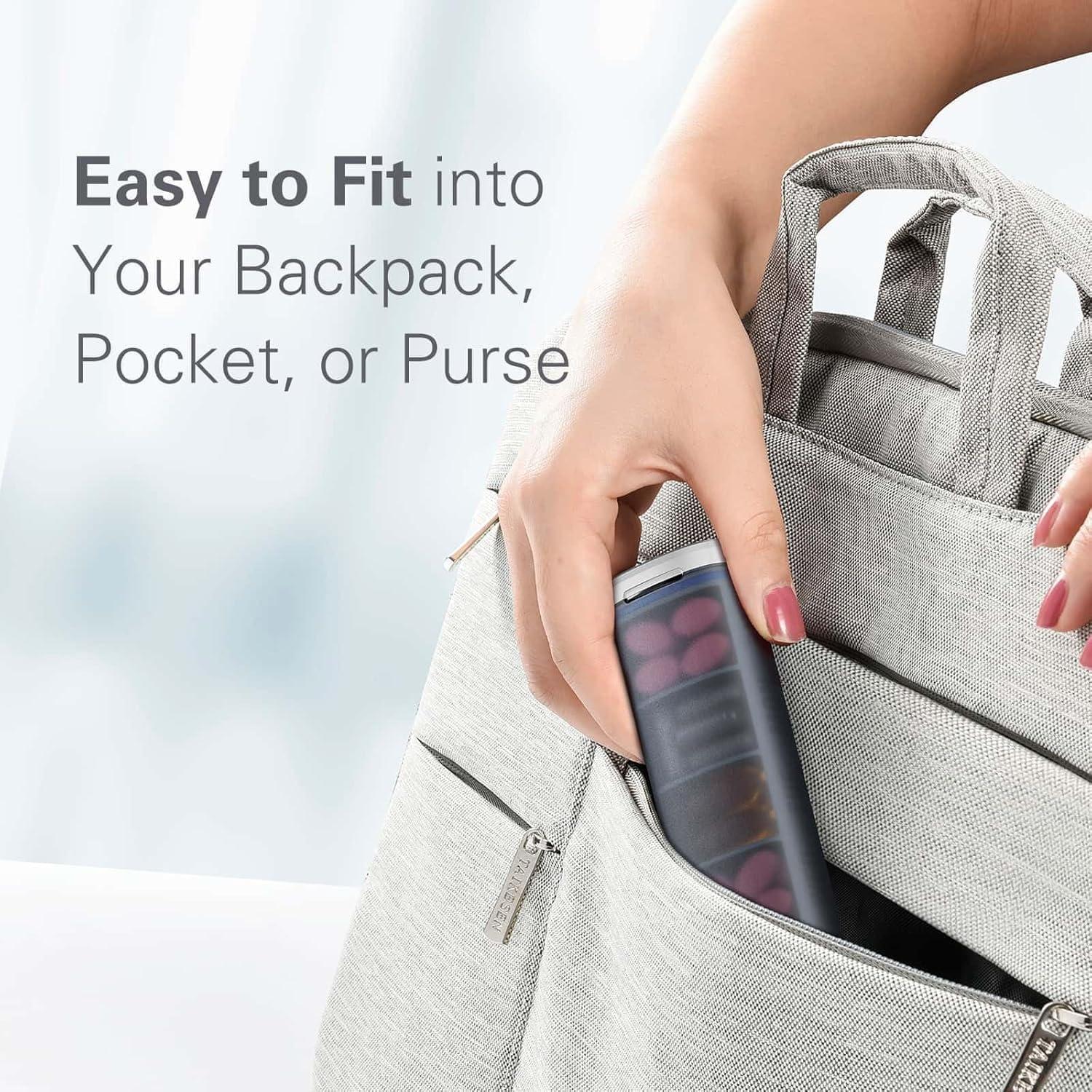 Organizador Semanal de Pastillas VVM 7 Días Ergonomico Negro