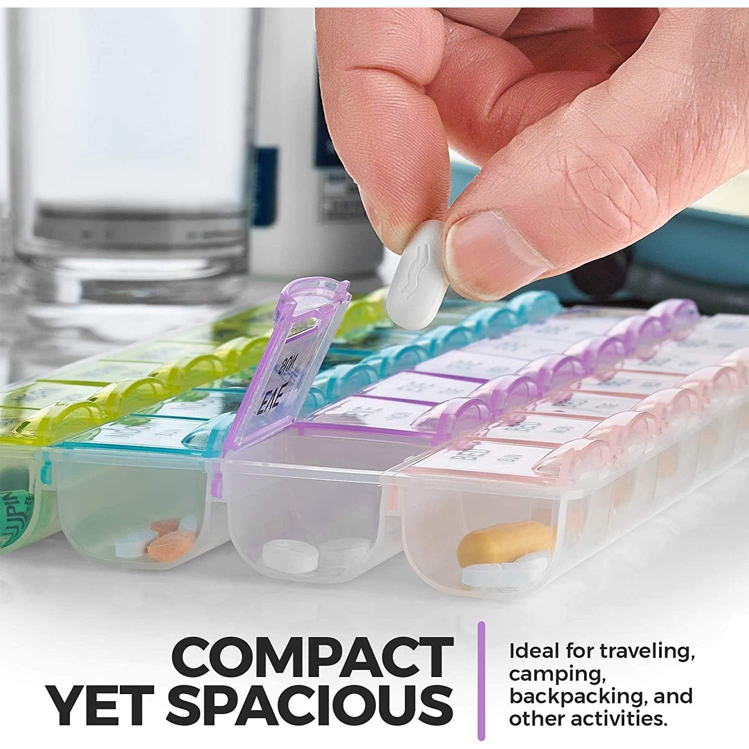 Organizadores de Pastillas MEDca - Paquete de 2, 28 Compartimentos