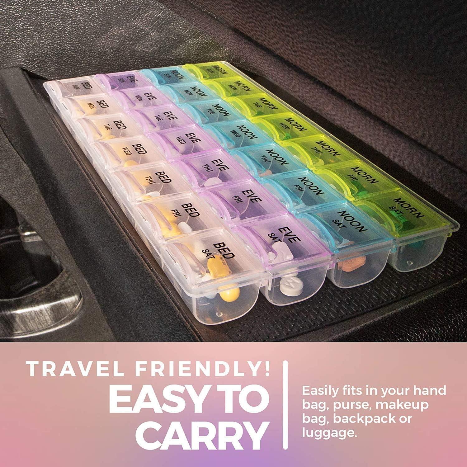 Organizadores de Pastillas MEDca - Paquete de 2, 28 Compartimentos