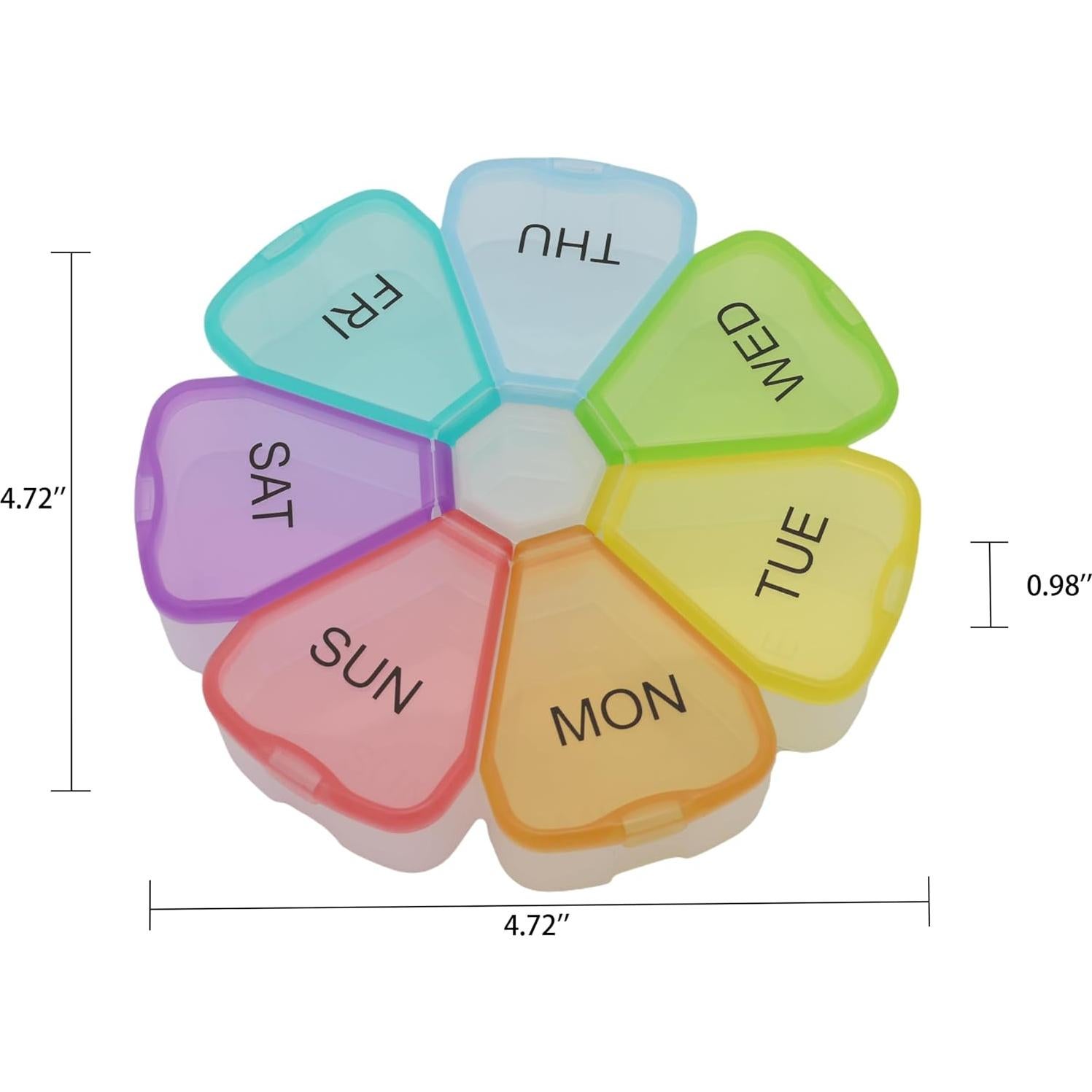 Organizador de Pastillas Semanal ShysTech 7 Días Multicolor